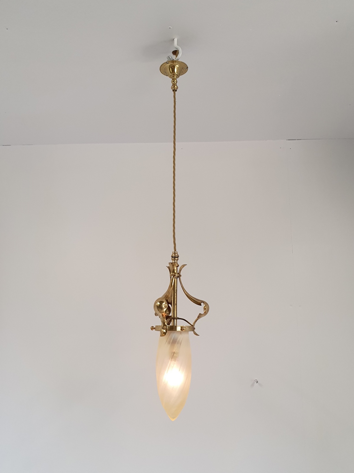 Stourbridge, Birmingham | Arts & Crafts Vaseline-glass Pendant | England c.1905 | SOLD - Image 2