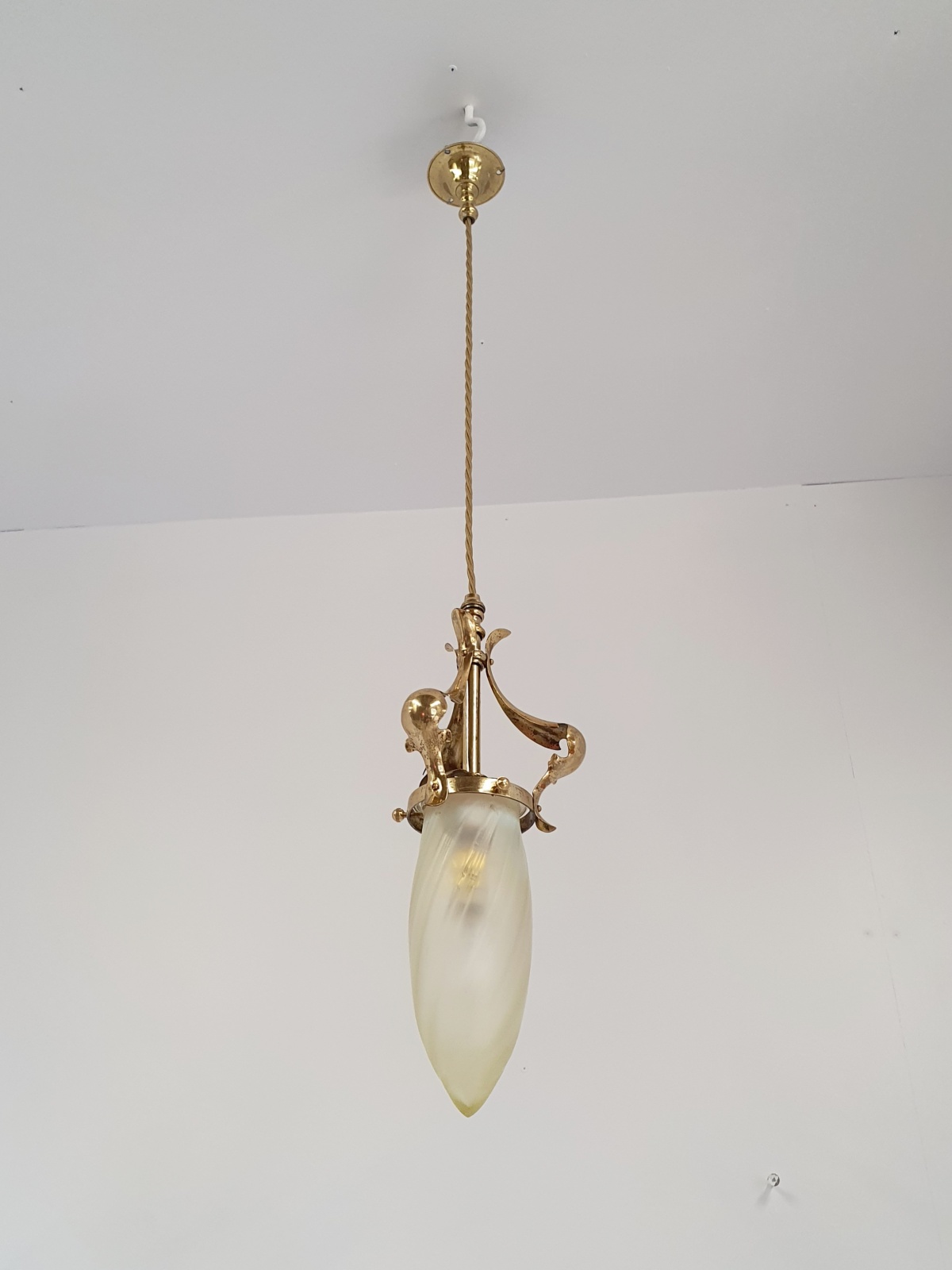 Stourbridge, Birmingham | Arts & Crafts Vaseline-glass Pendant | England c.1905 | SOLD - Image 5