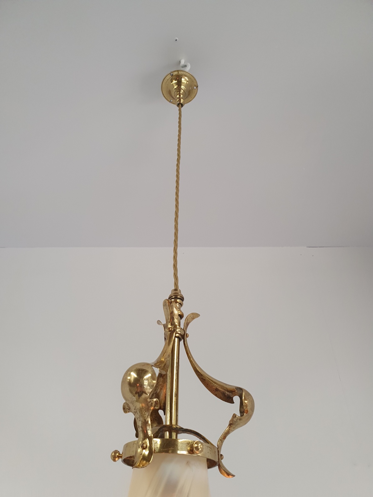 Stourbridge, Birmingham | Arts & Crafts Vaseline-glass Pendant | England c.1905 | SOLD - Image 8