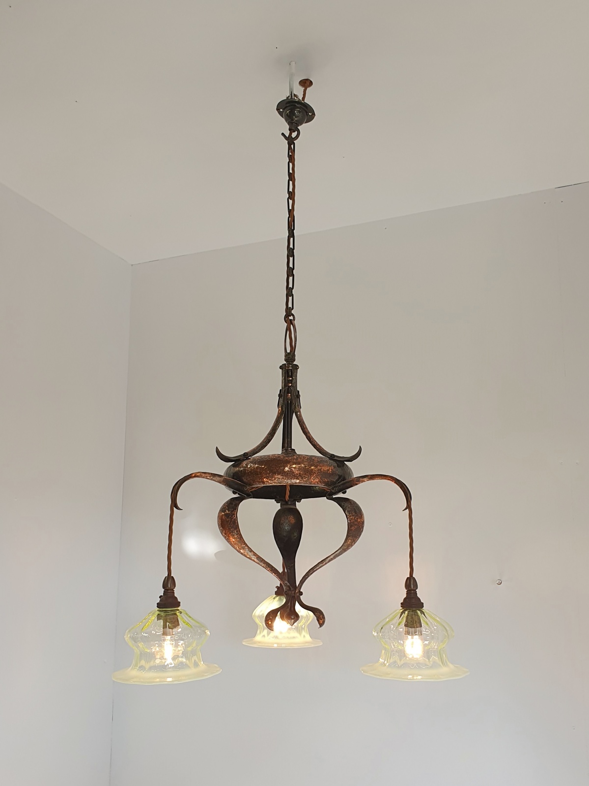 Unsigned | Copper Arts & Crafts Elelectrolier | England c.1900 | SOLD - Image 2