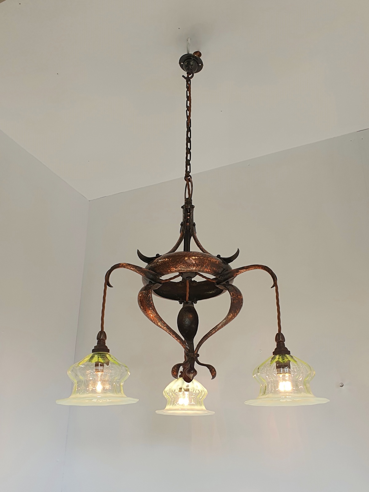 Unsigned | Copper Arts & Crafts Elelectrolier | England c.1900 | SOLD - Image 4