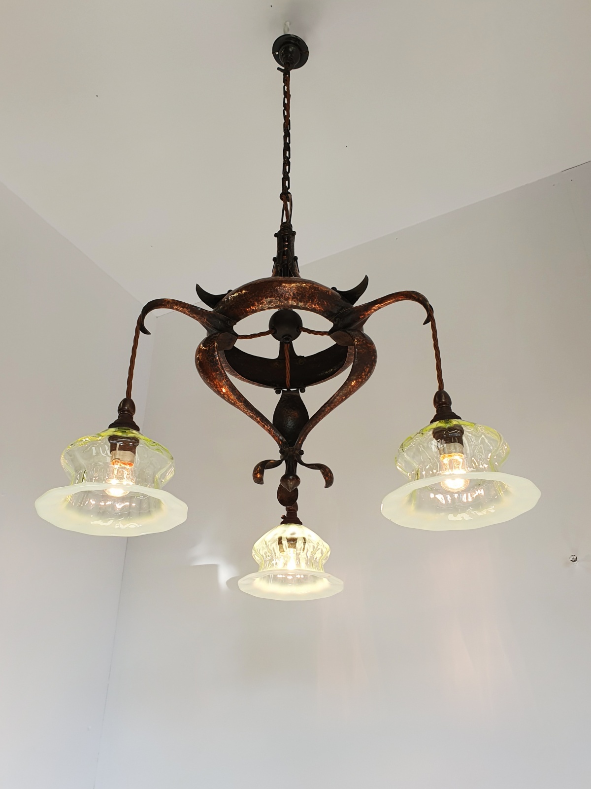 Unsigned | Copper Arts & Crafts Elelectrolier | England c.1900 | SOLD - Image 6