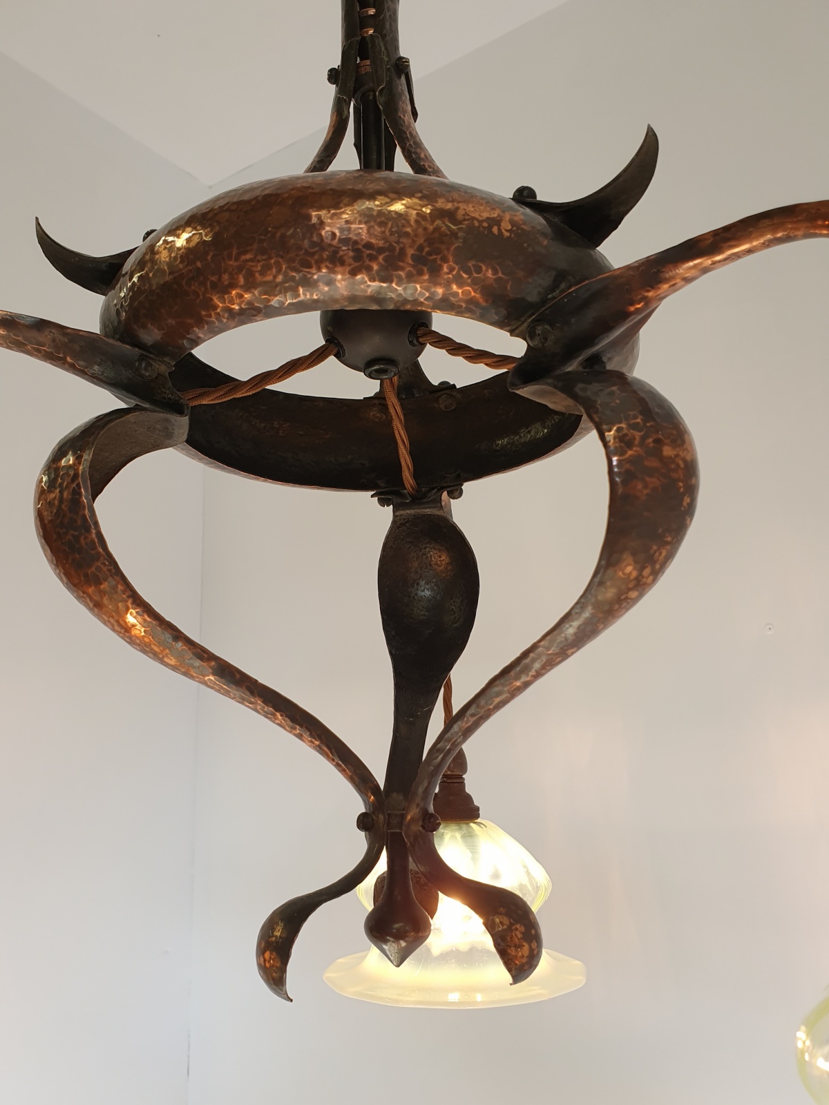 Unsigned | Copper Arts & Crafts Elelectrolier | England c.1900 | SOLD - Image 9