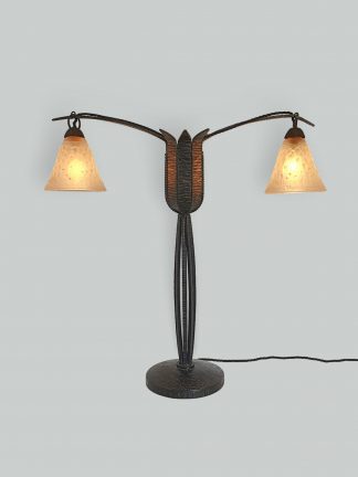 Marcel Vasseur & Muller Frères | Wrought Iron Art Deco Table Lamp | France c.1930