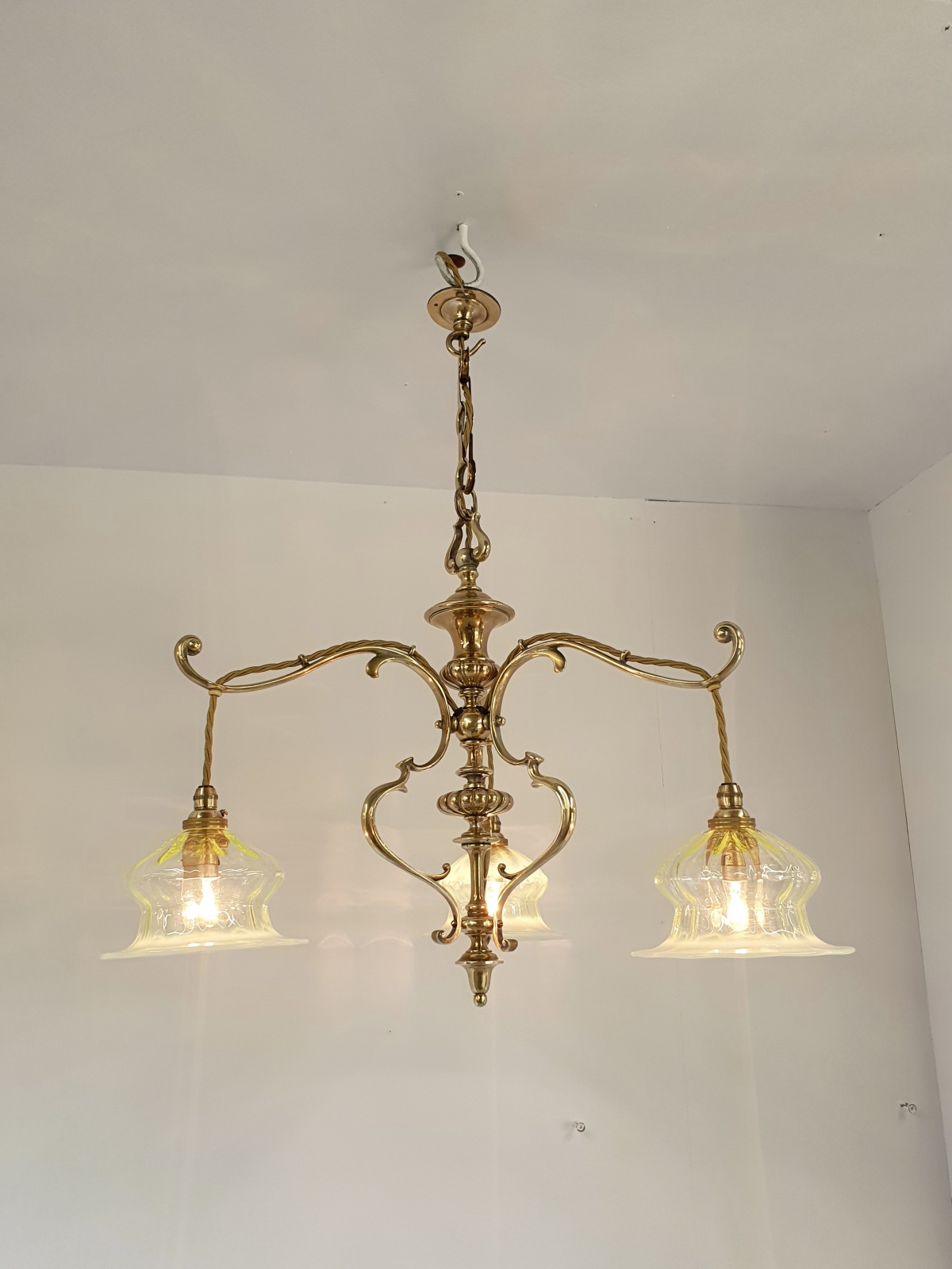 Unsigned | Cast-Brass Art Nouveau Ceiling Light | England c.1905 | SOLD - Image 2