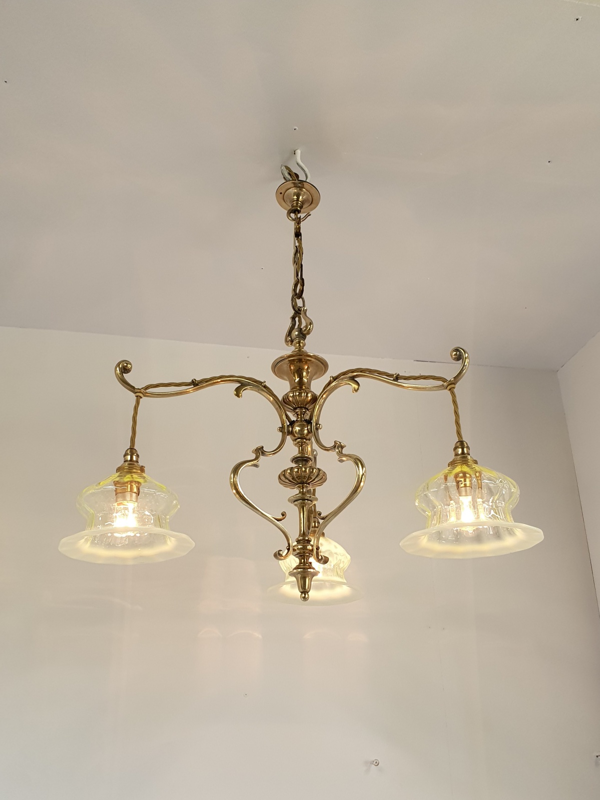 Unsigned | Cast-Brass Art Nouveau Ceiling Light | England c.1905 | SOLD - Image 4