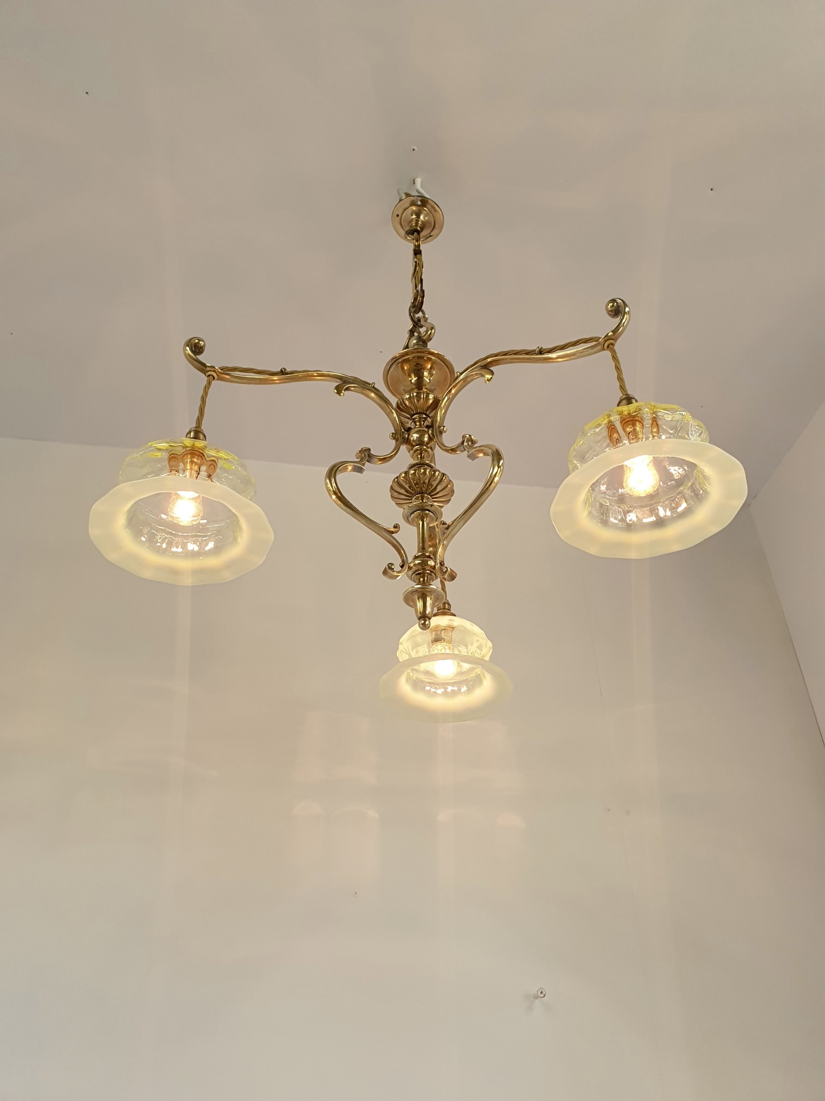 Unsigned | Cast-Brass Art Nouveau Ceiling Light | England c.1905 | SOLD - Image 6