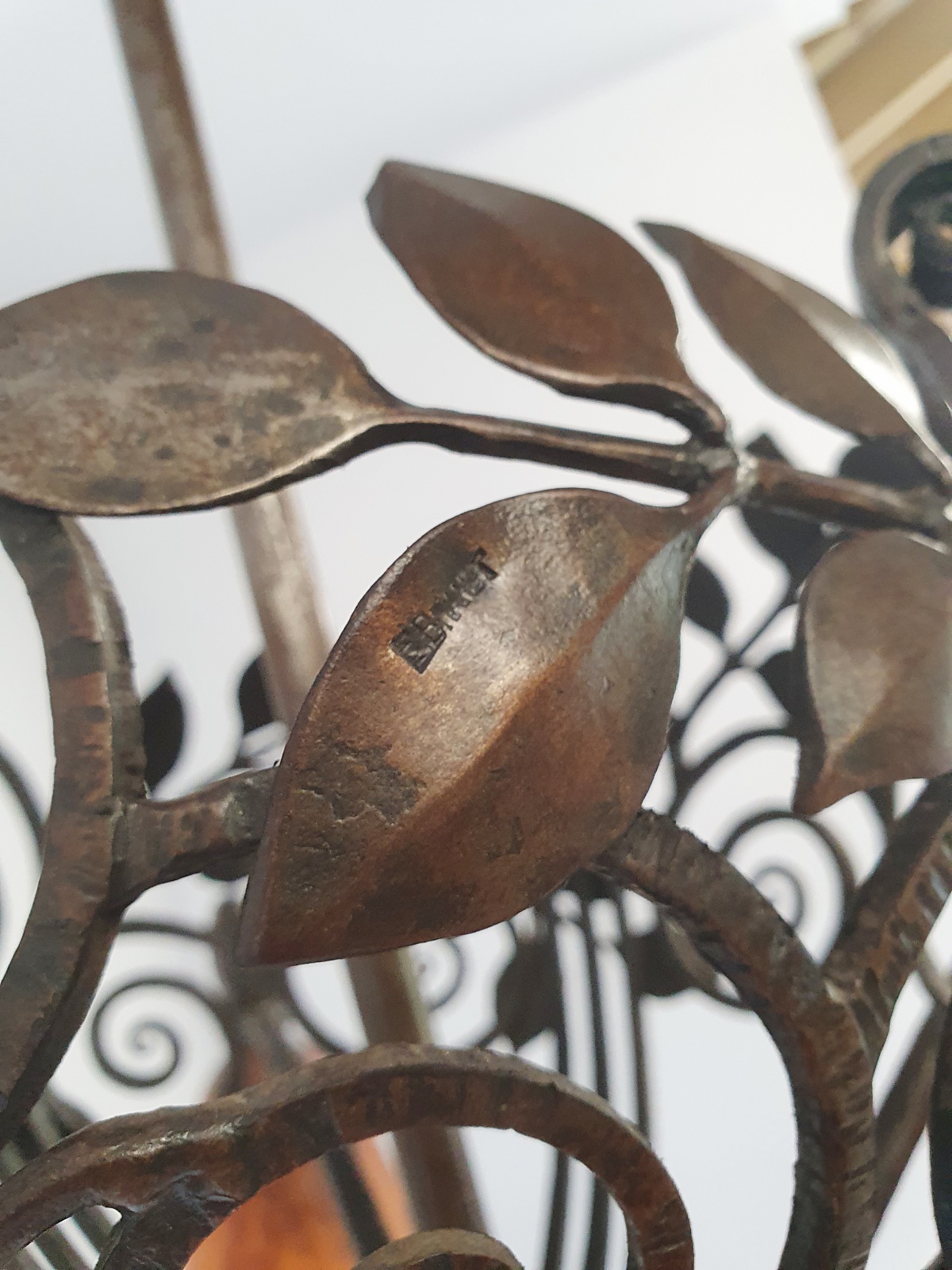 Edgar Brandt & Daum Frères | 4-Branch Wrought-iron Chandelier | France c.1920 - Image 13