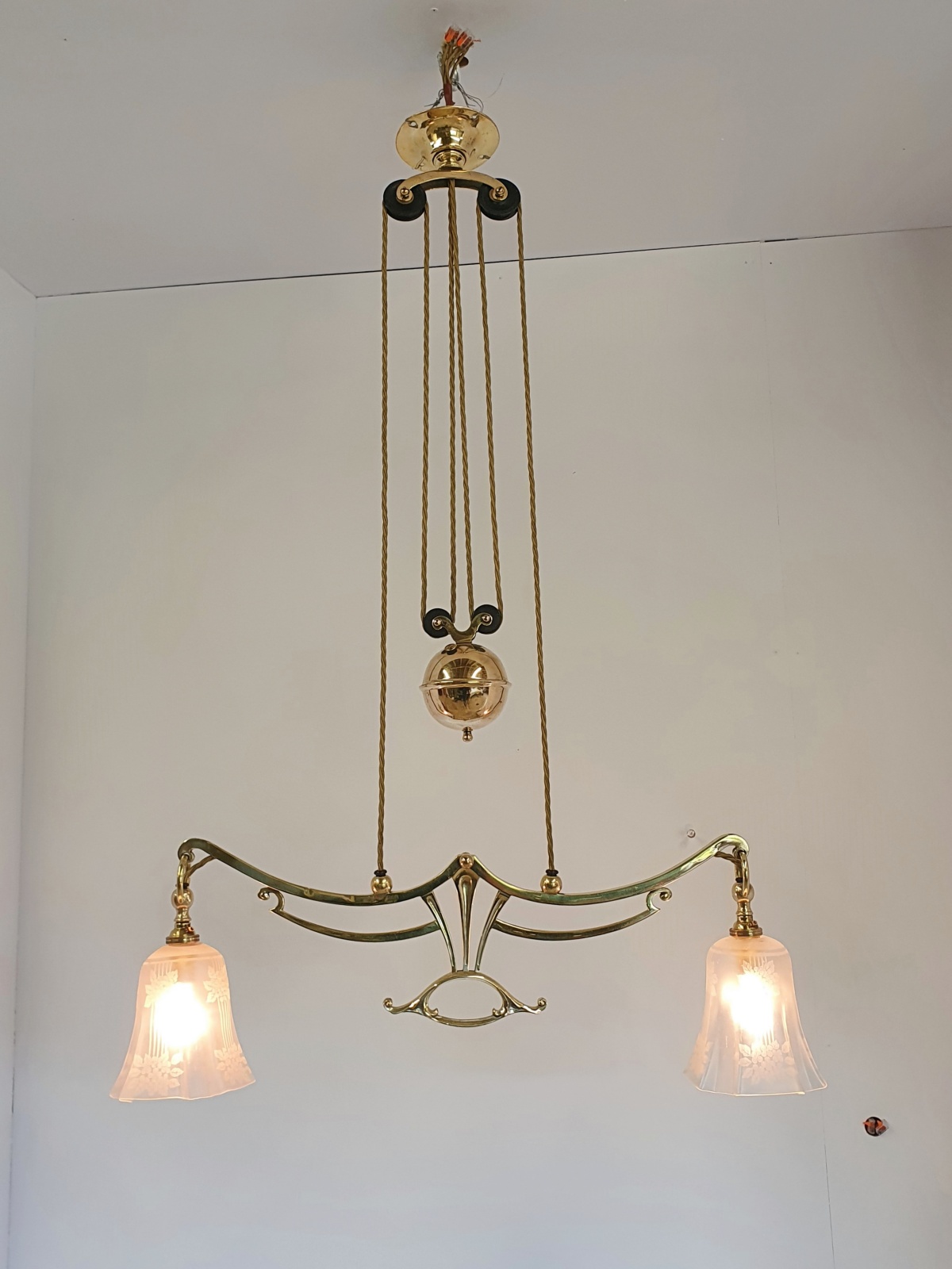 Unsigned | Art Nouveau "Rise & Fall" Ceiling Light | England c.1905 | SOLD - Image 2