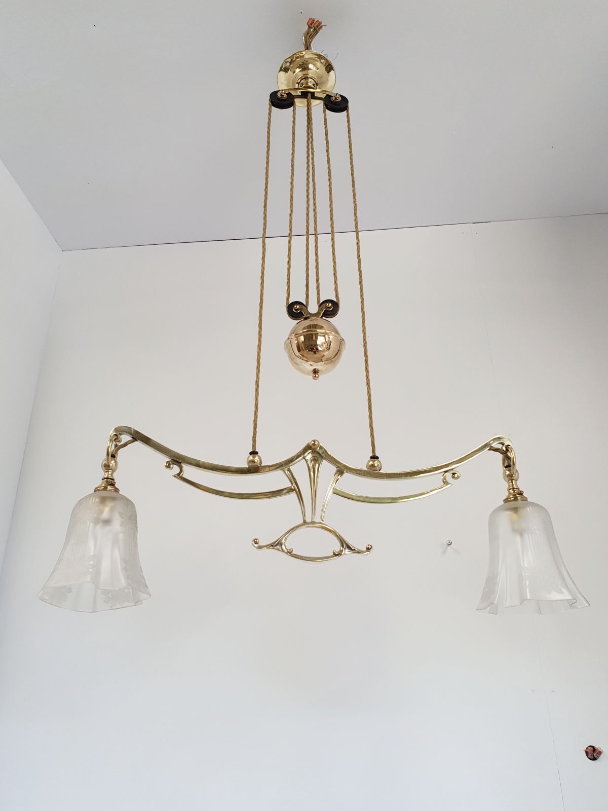 Unsigned | Art Nouveau "Rise & Fall" Ceiling Light | England c.1905 | SOLD - Image 5