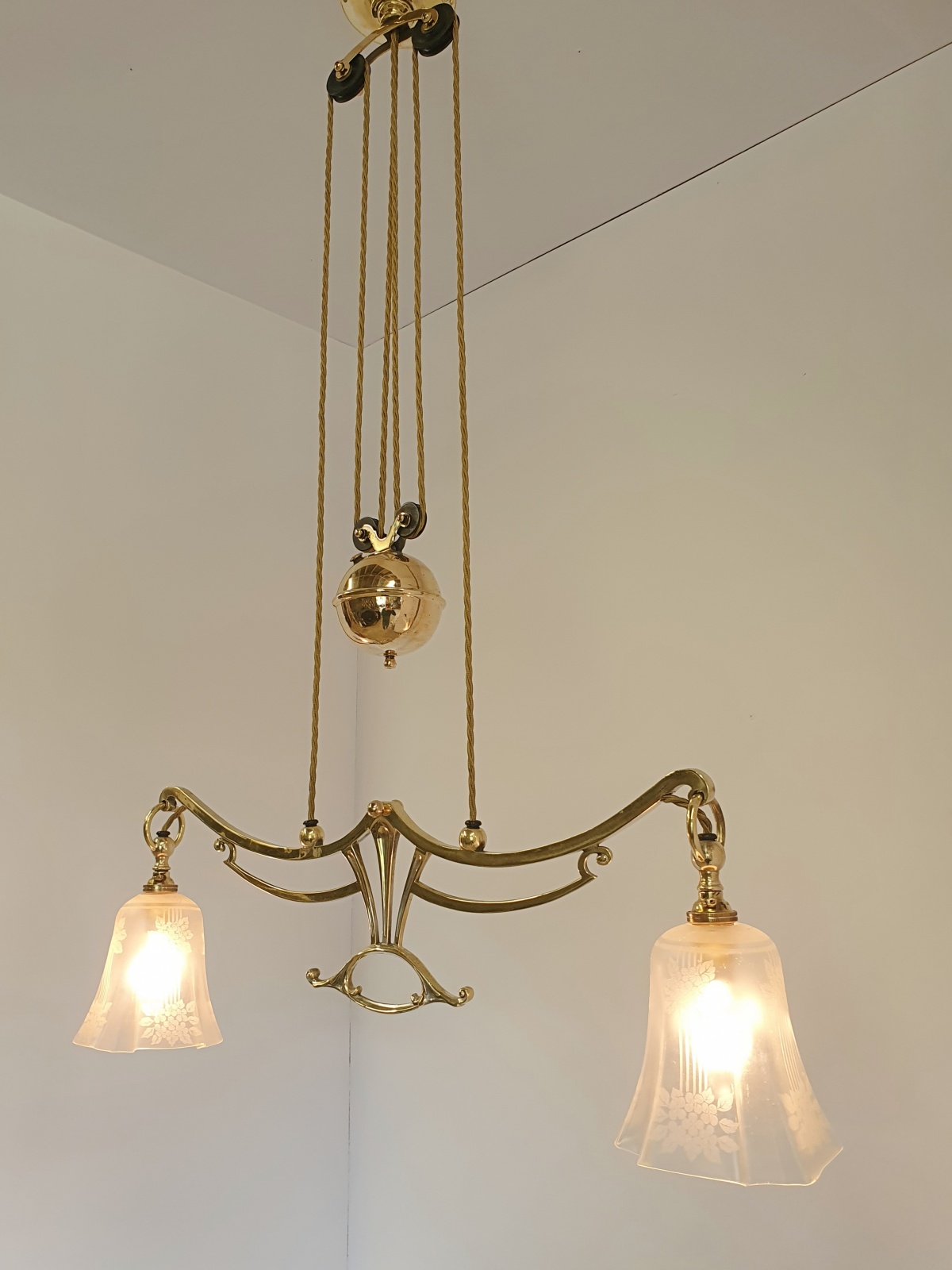 Unsigned | Art Nouveau "Rise & Fall" Ceiling Light | England c.1905 | SOLD - Image 6