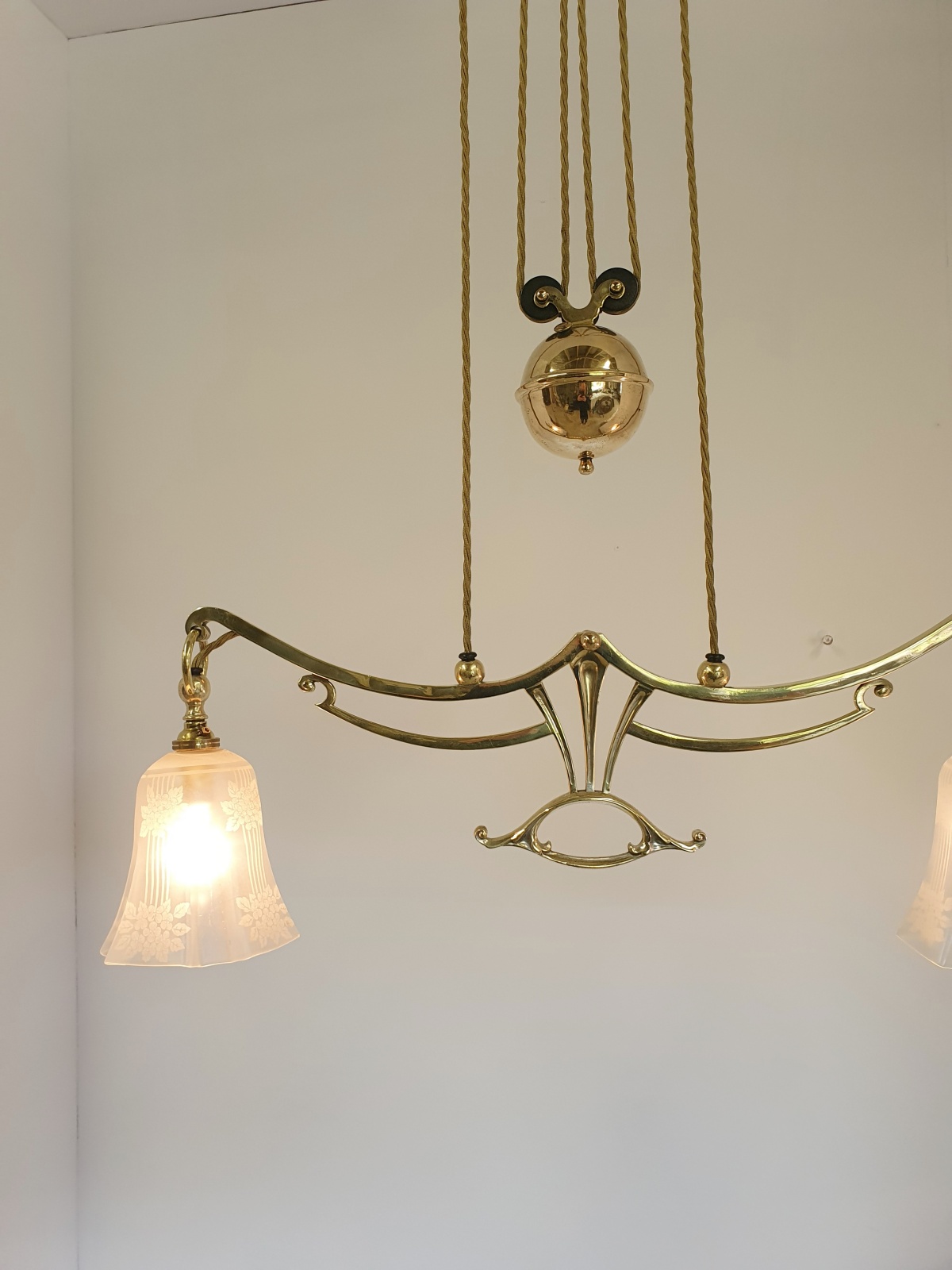 Unsigned | Art Nouveau "Rise & Fall" Ceiling Light | England c.1905 | SOLD - Image 7