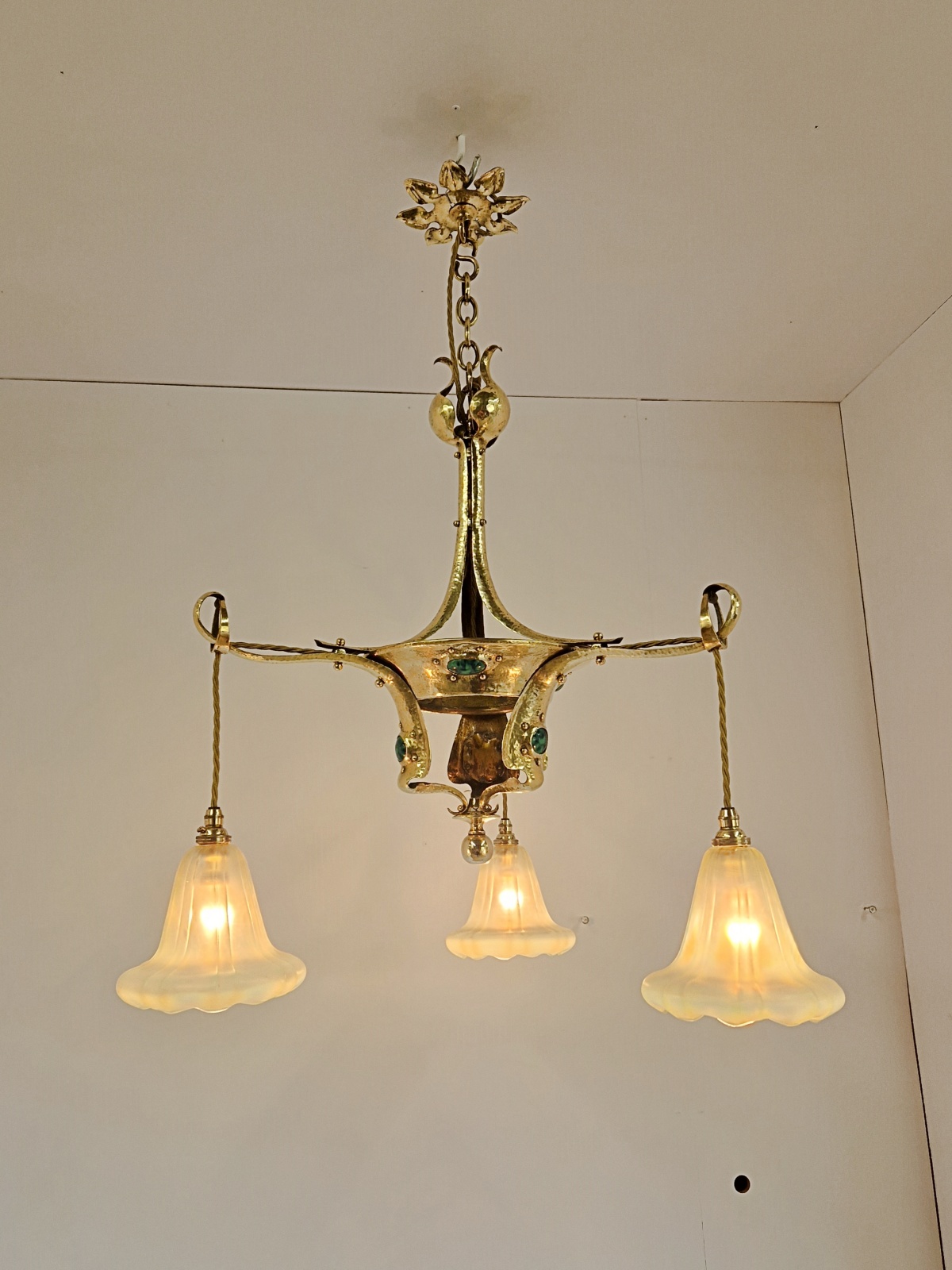 Style of Jesson Birkett & Co. | Arts & Crafts Chandelier | England c.1900 | SOLD - Image 2