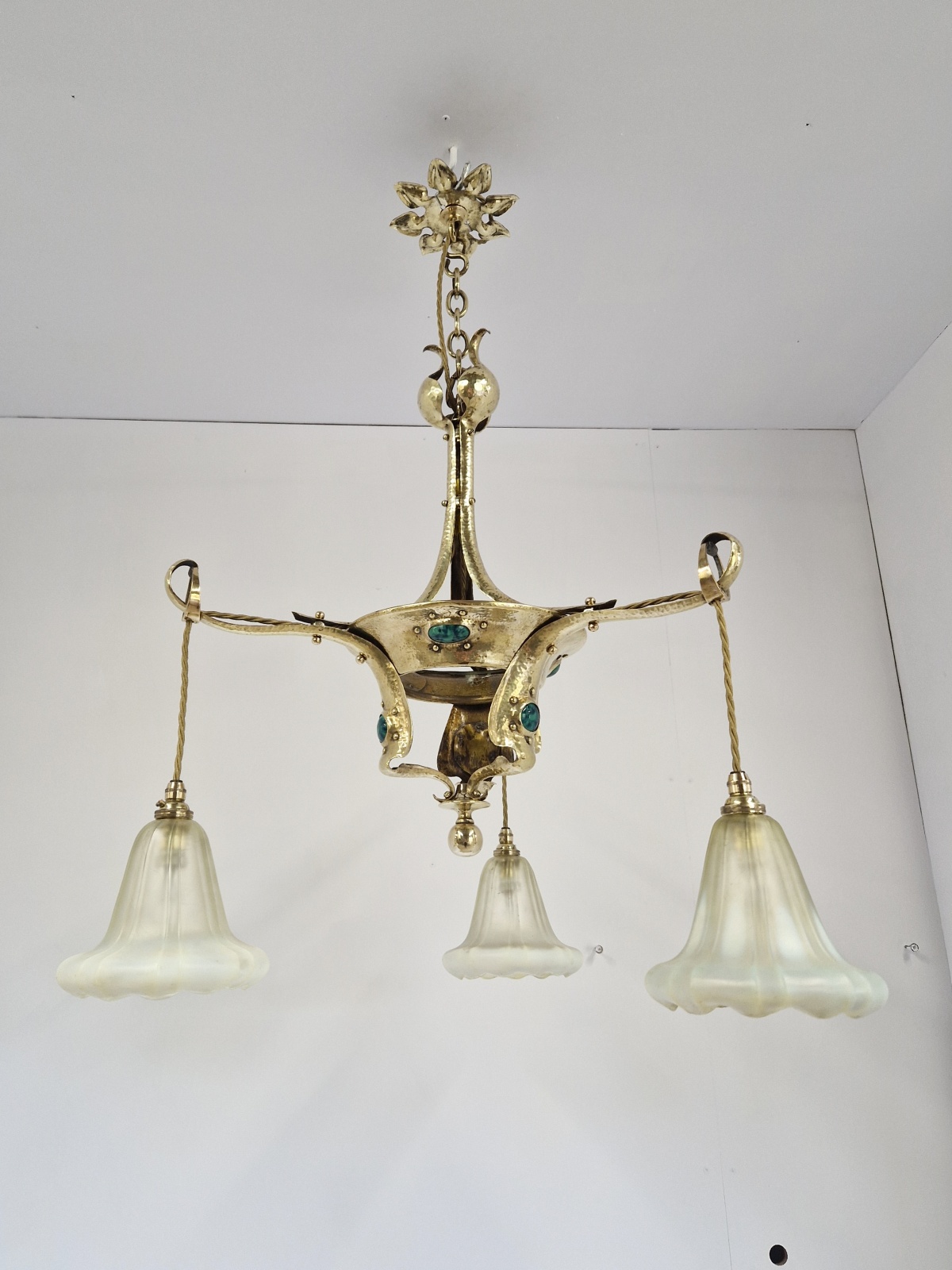Style of Jesson Birkett & Co. | Arts & Crafts Chandelier | England c.1900 | SOLD - Image 3
