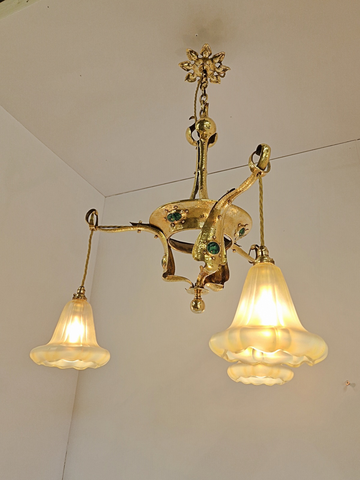 Style of Jesson Birkett & Co. | Arts & Crafts Chandelier | England c.1900 | SOLD - Image 6