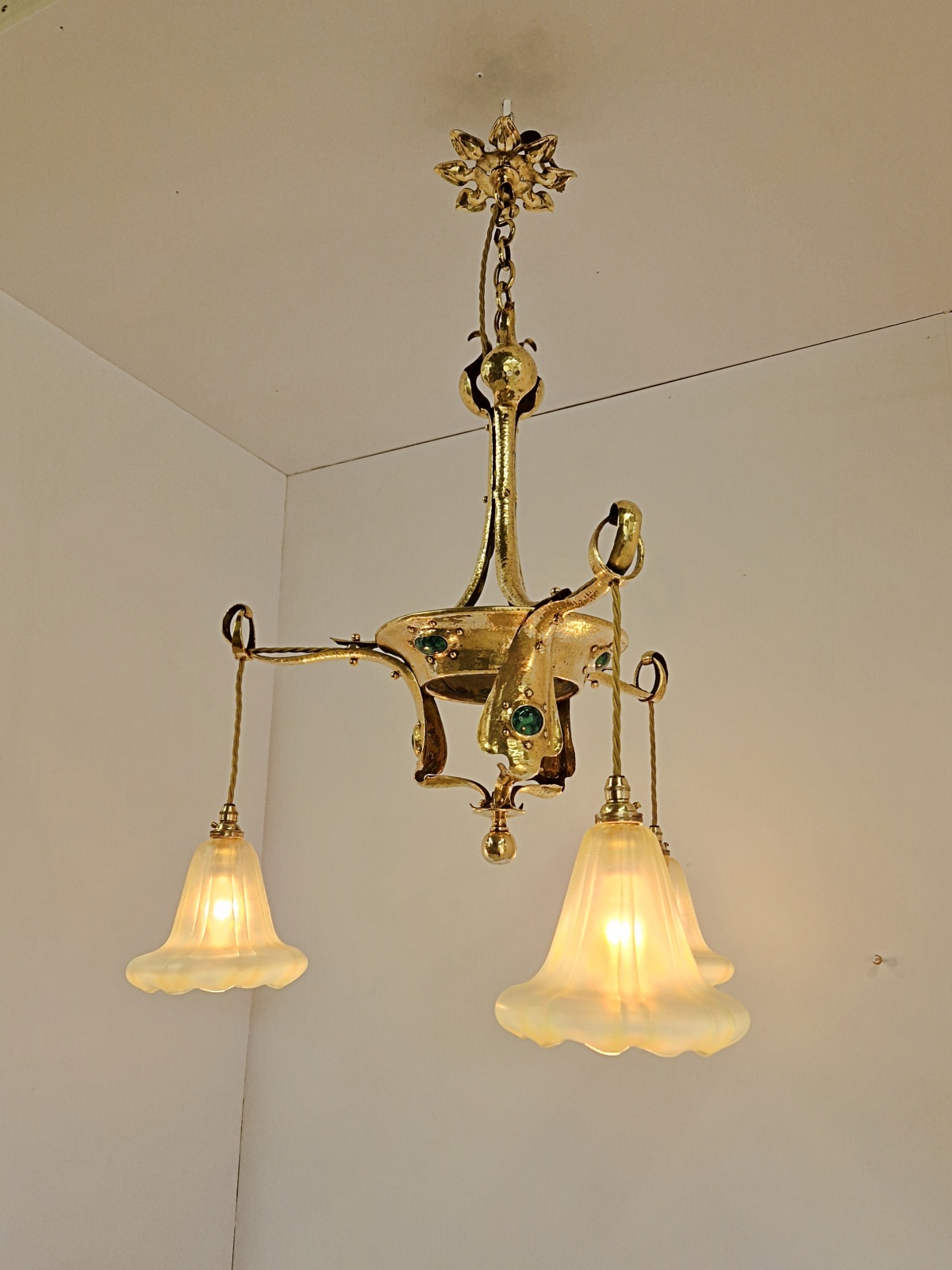 Style of Jesson Birkett & Co. | Arts & Crafts Chandelier | England c.1900 | SOLD - Image 8