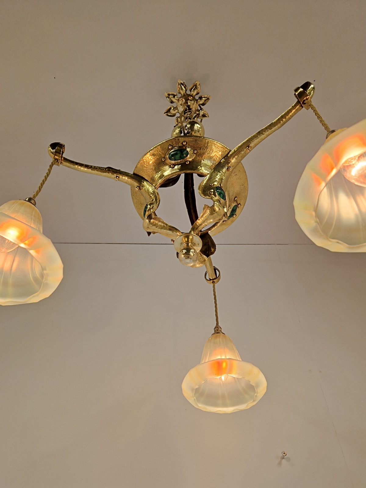 Style of Jesson Birkett & Co. | Arts & Crafts Chandelier | England c.1900 | SOLD - Image 12
