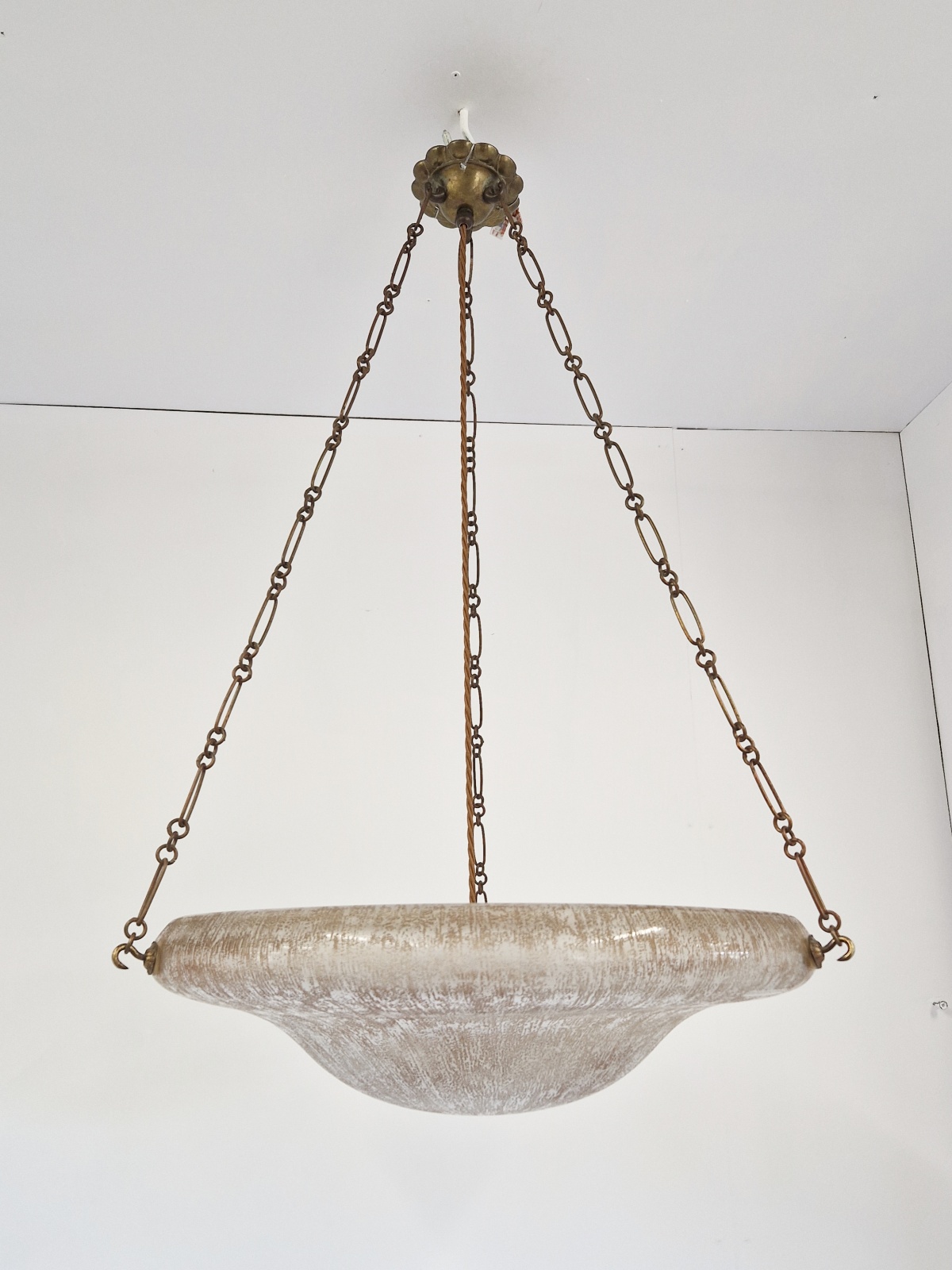 Daum Frères, Nancy | Monumental "Bark" Textured Art Deco Plafonnier | France c.1930 | SOLD - Image 3