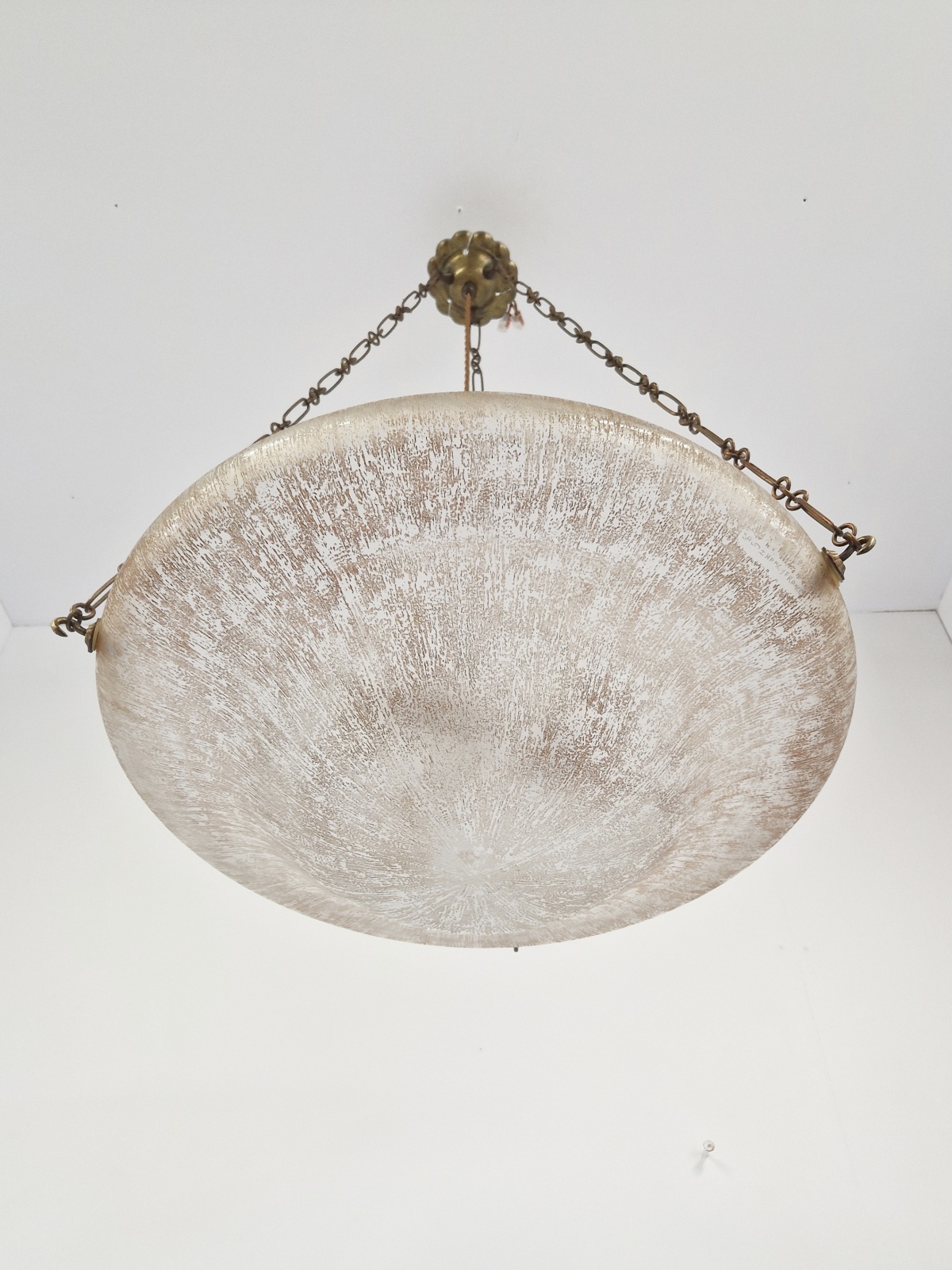 Daum Frères, Nancy | Monumental "Bark" Textured Art Deco Plafonnier | France c.1930 | SOLD - Image 7