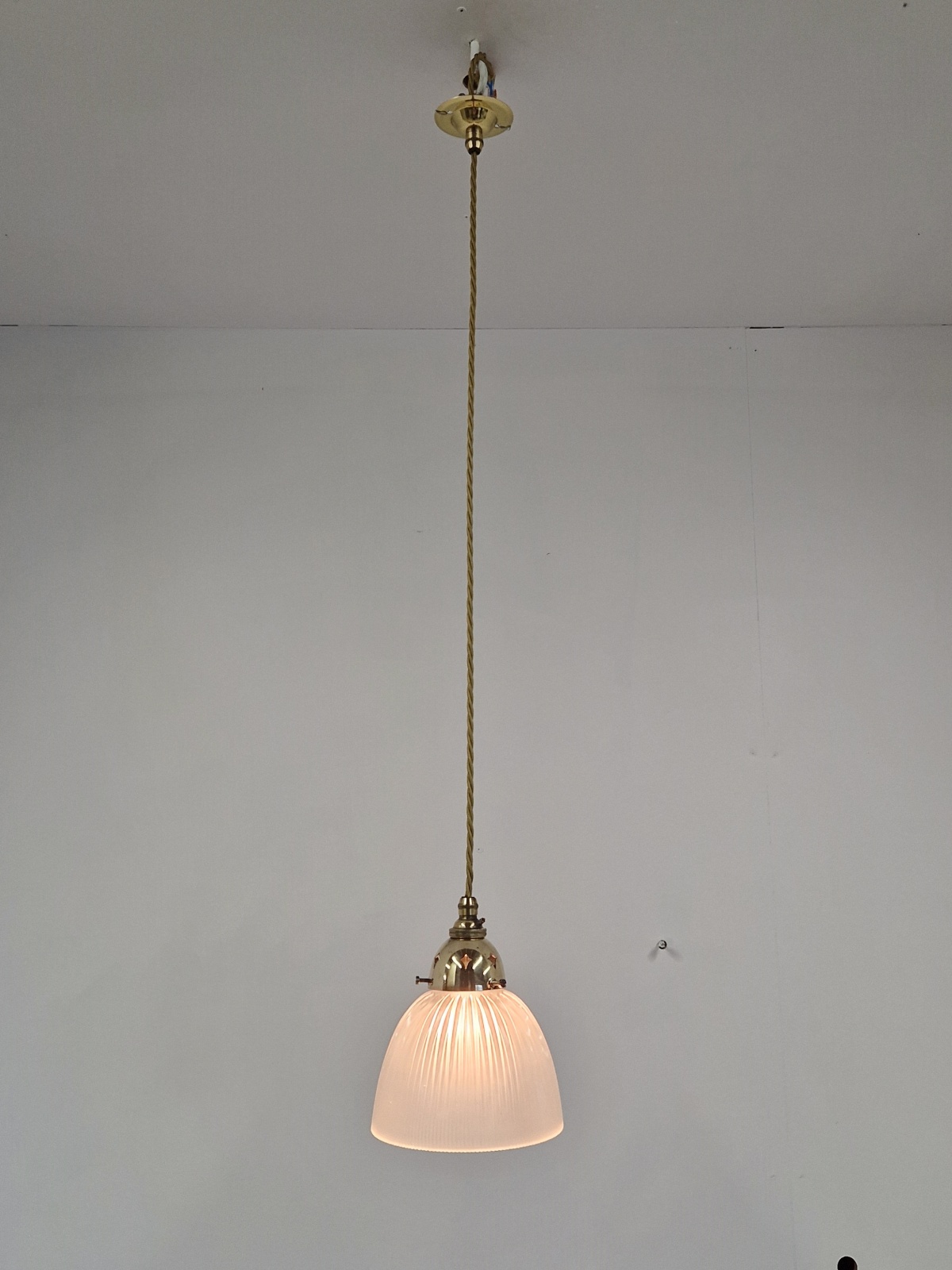 The Holophane Company | 2 Frosted Pendant "Stiletto" Prism Reflectors | England c.1900 | SOLD - Image 2