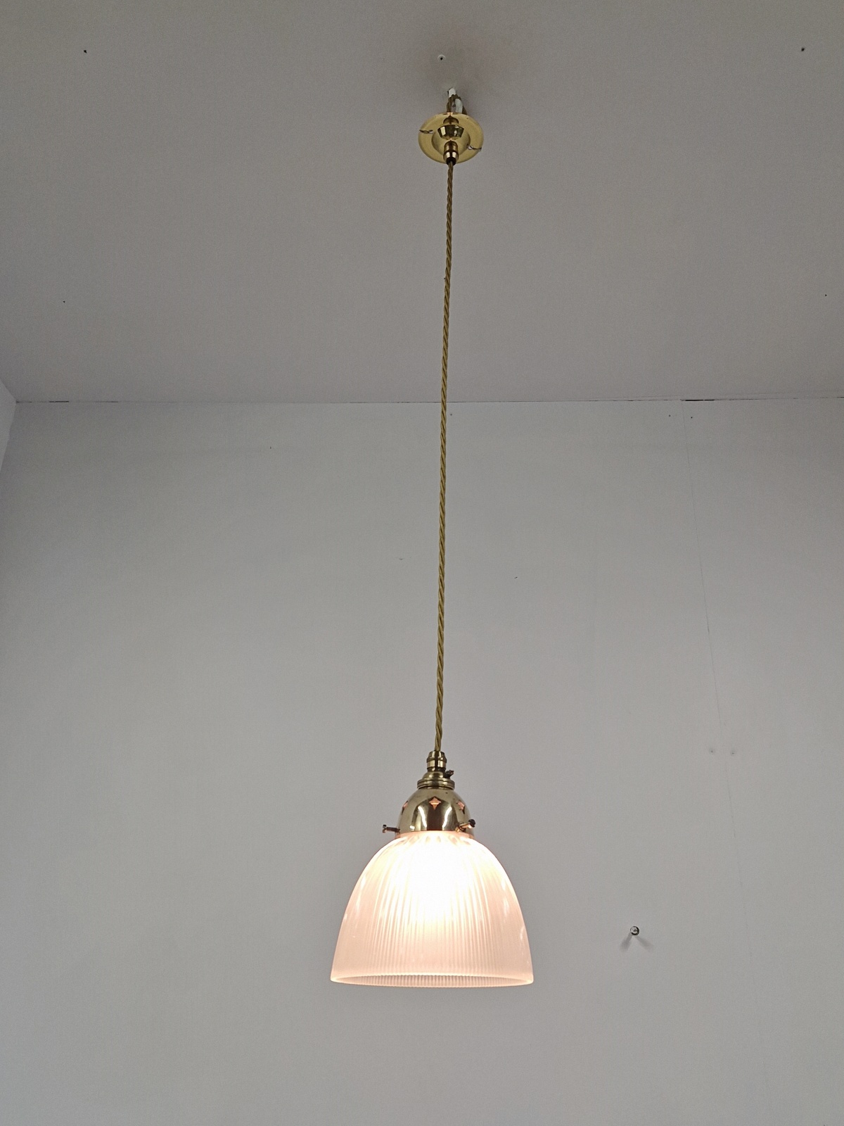 The Holophane Company | 2 Frosted Pendant "Stiletto" Prism Reflectors | England c.1900 | SOLD - Image 4