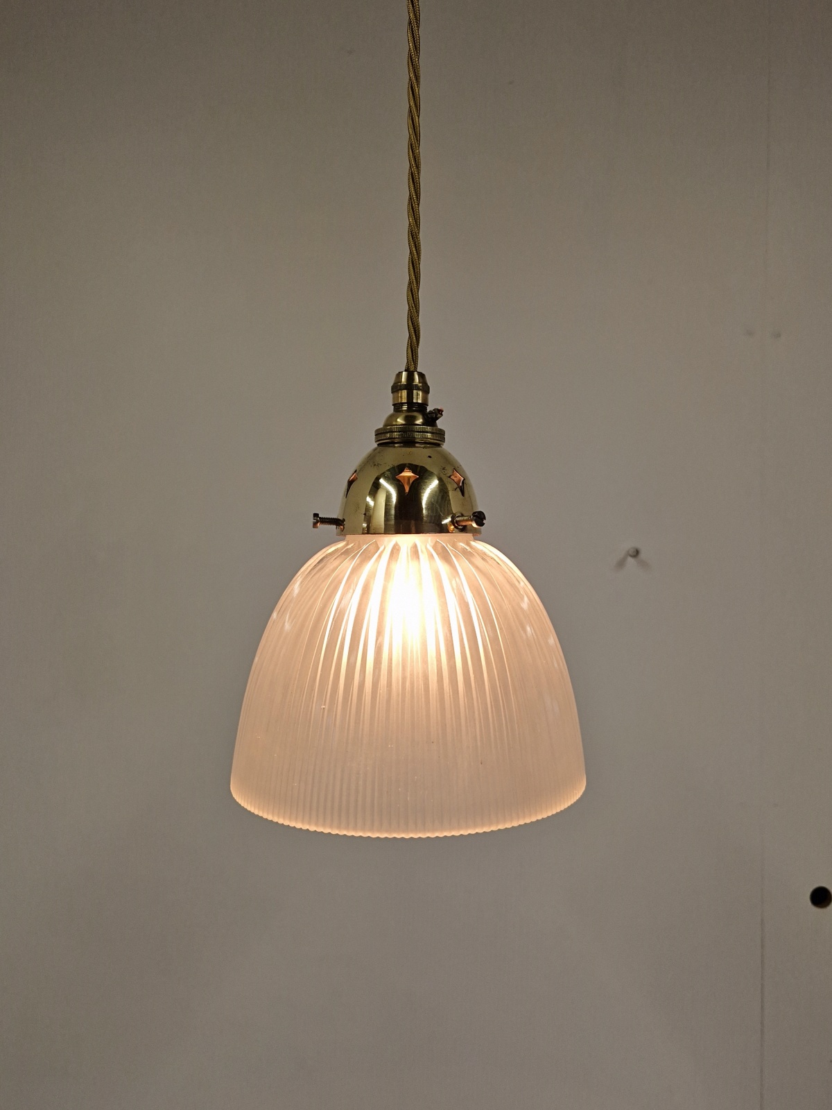 The Holophane Company | 2 Frosted Pendant "Stiletto" Prism Reflectors | England c.1900 | SOLD - Image 6