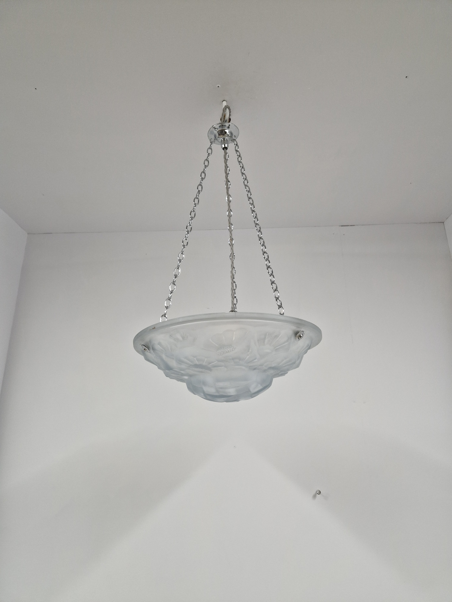 Verrerie D’art Degué | Frosted Art Deco Glass Plafonnier | France c.1930 | SOLD - Image 3