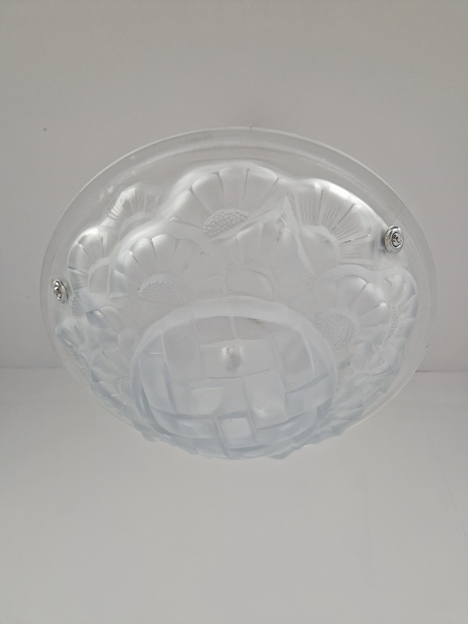 Verrerie D’art Degué | Frosted Art Deco Glass Plafonnier | France c.1930 | SOLD - Image 7