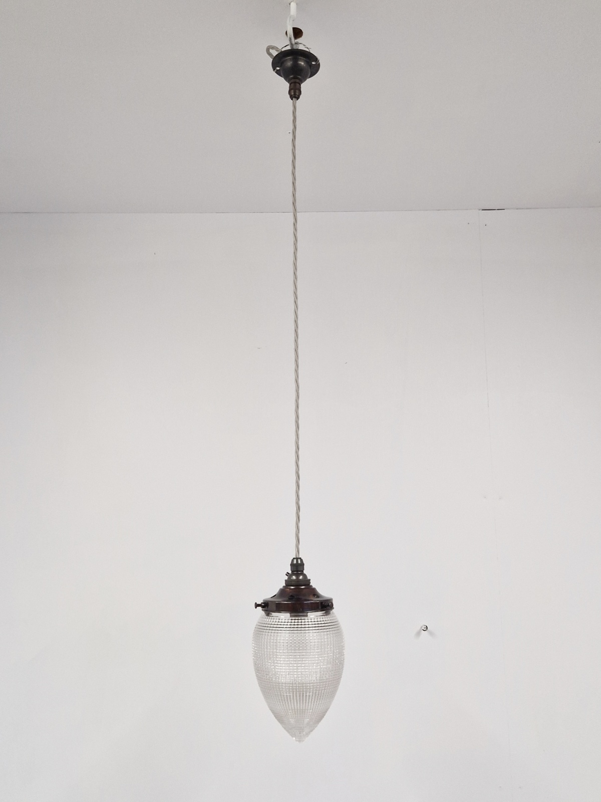 The Holophane Company | 2 Holophane Glass "Pineapple" Pendants | England c.1905 | SOLD - Image 3