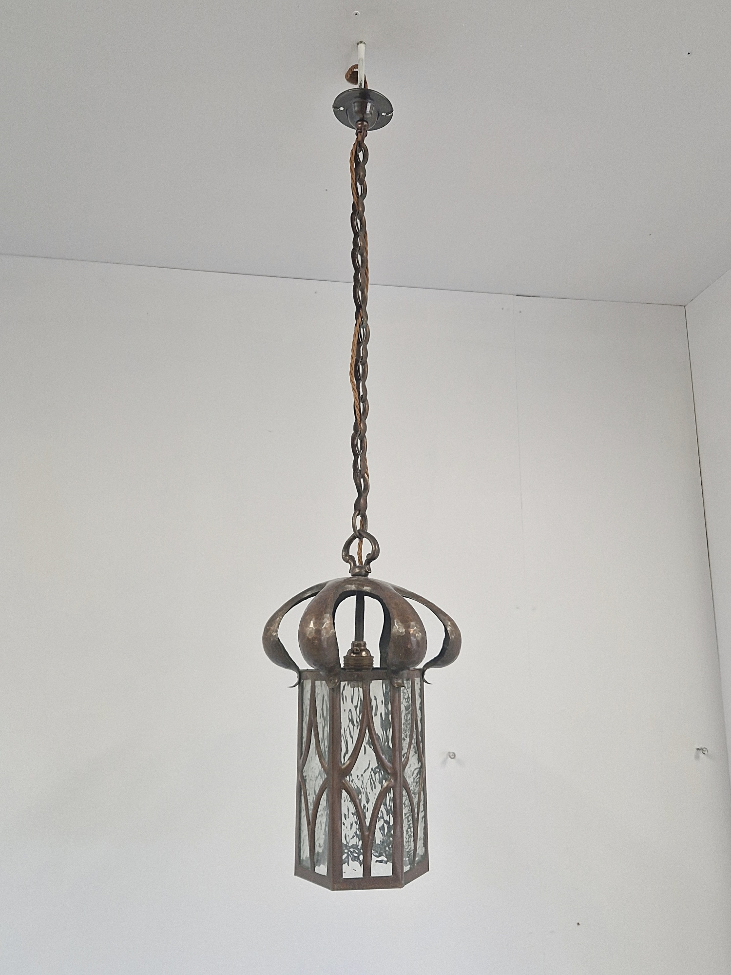 Style of Jesson, Birkett & Co (Faulkner Bronze Co.) | 2 Arts & Crafts Hall Lanterns | SOLD - Image 3