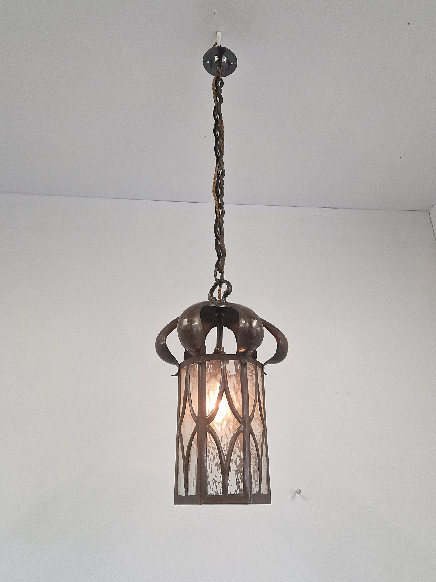 Style of Jesson, Birkett & Co (Faulkner Bronze Co.) | 2 Arts & Crafts Hall Lanterns | SOLD - Image 4