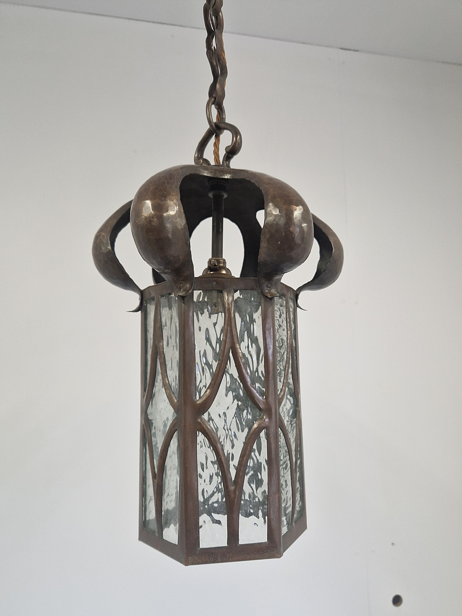 Style of Jesson, Birkett & Co (Faulkner Bronze Co.) | 2 Arts & Crafts Hall Lanterns | SOLD - Image 7