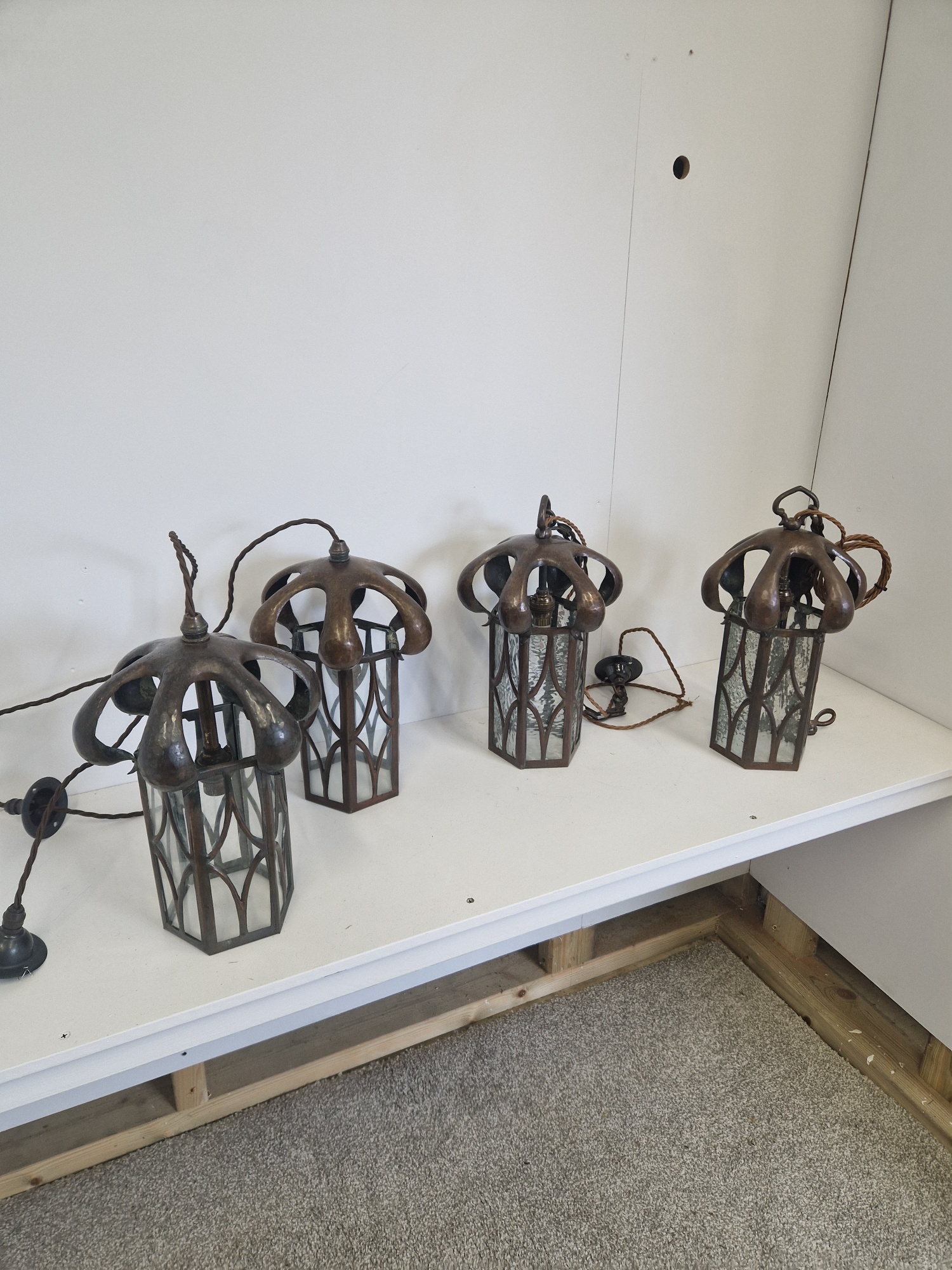 Style of Jesson, Birkett & Co (Faulkner Bronze Co.) | 2 Arts & Crafts Hall Lanterns | SOLD - Image 14