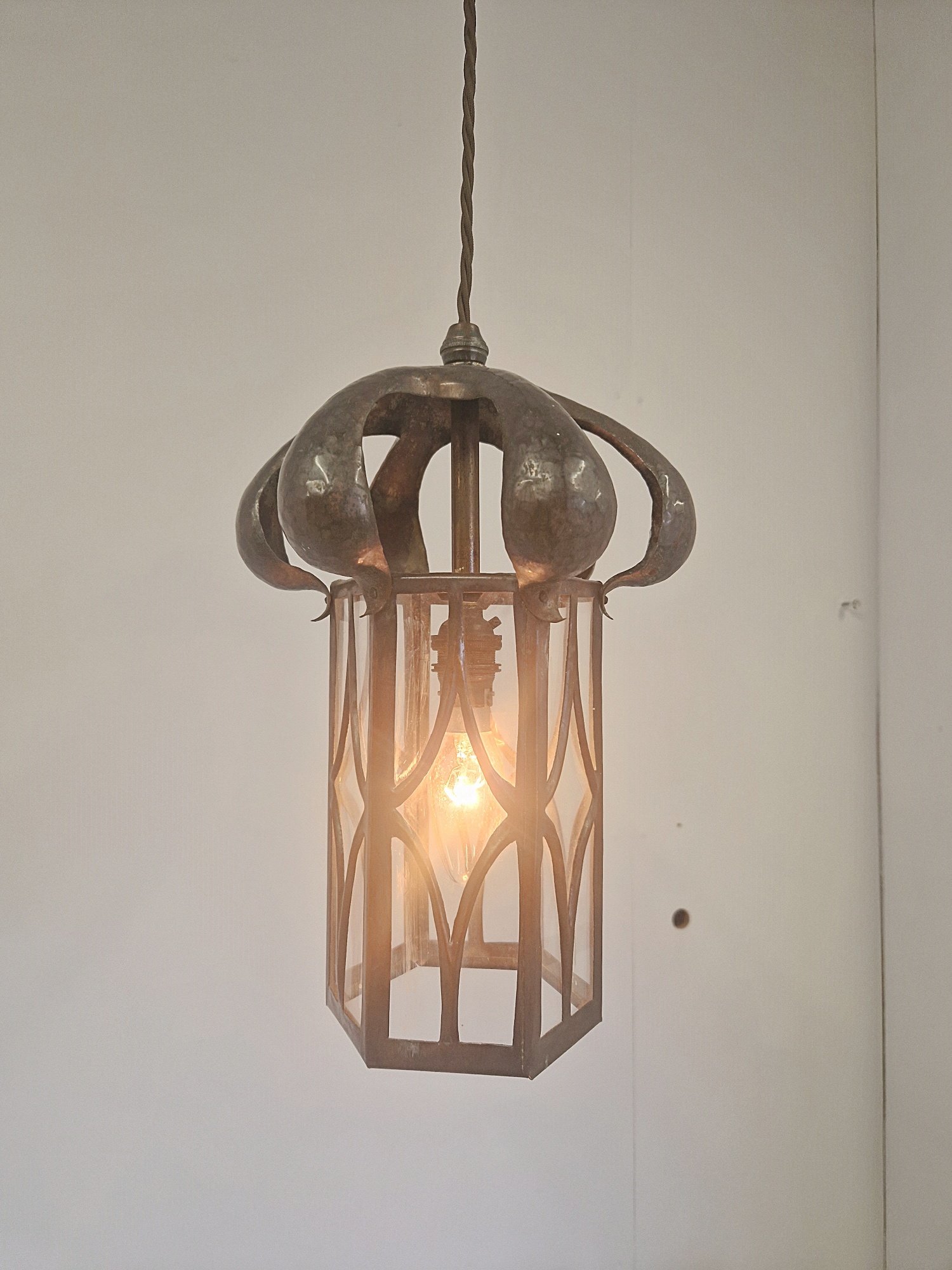 Style of Jesson, Birkett & Co (Faulkner Bronze Co.) | 2 Arts & Crafts Hall Lanterns | SOLD - Image 12