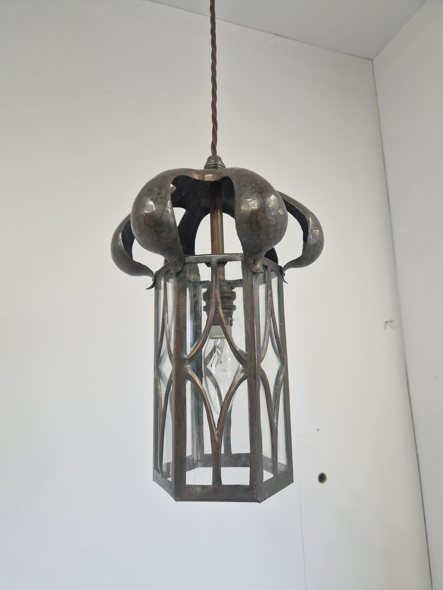 Style of Jesson, Birkett & Co (Faulkner Bronze Co.) | 2 Arts & Crafts Hall Lanterns | SOLD - Image 13