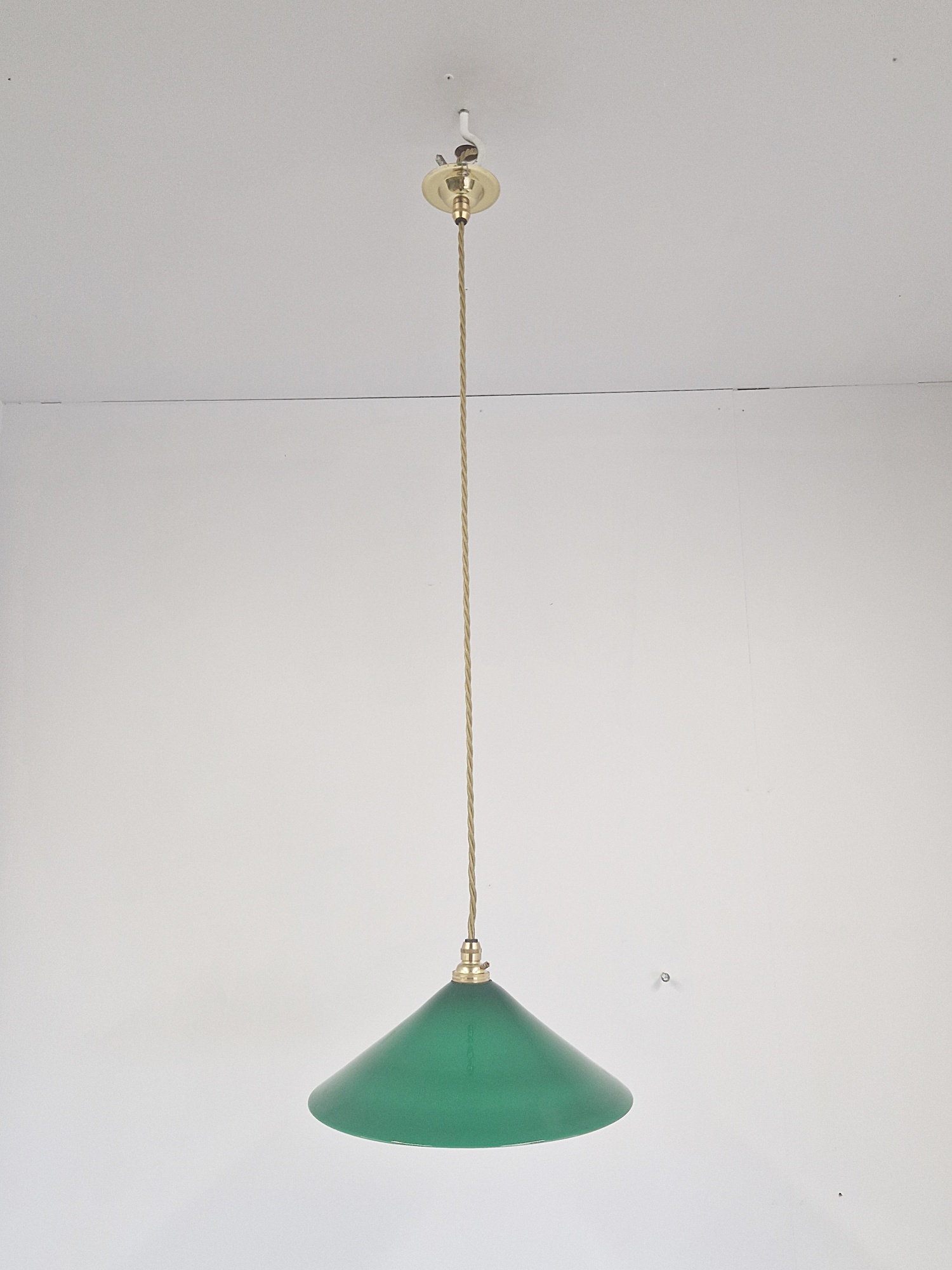 Unsigned | Green-Glass "Coolie" Pendant Lampshade | England 1st Half c.20th - Image 3