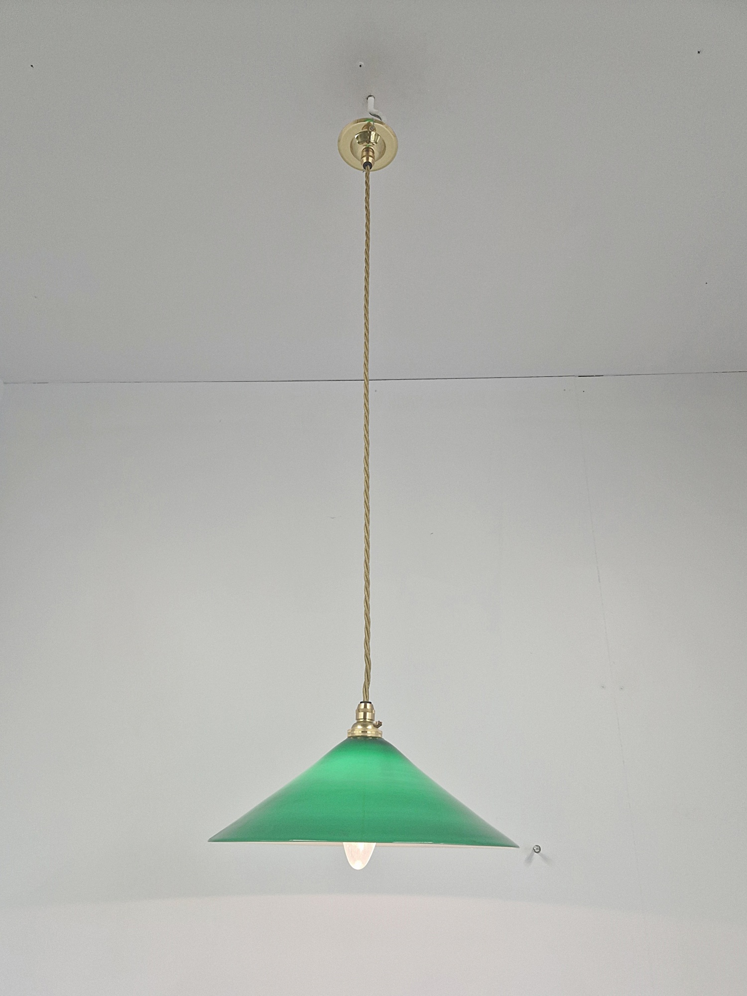 Unsigned | Green-Glass "Coolie" Pendant Lampshade | England 1st Half c.20th - Image 4