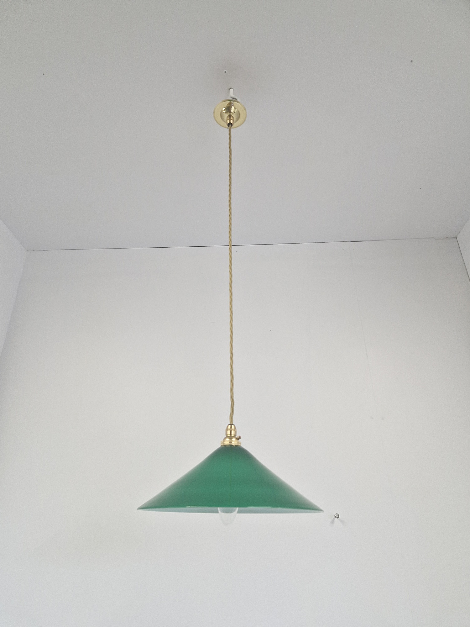 Unsigned | Green-Glass "Coolie" Pendant Lampshade | England 1st Half c.20th - Image 5