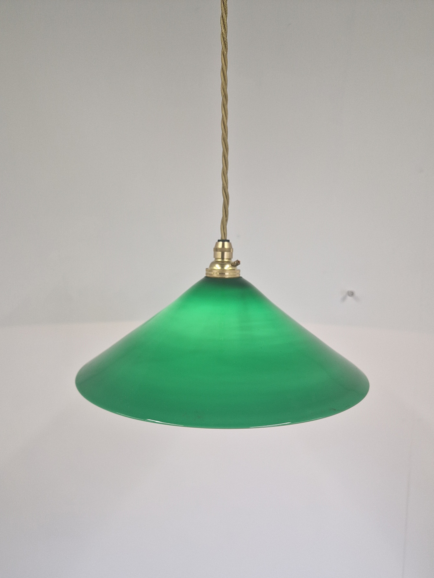 Unsigned | Green-Glass "Coolie" Pendant Lampshade | England 1st Half c.20th - Image 6