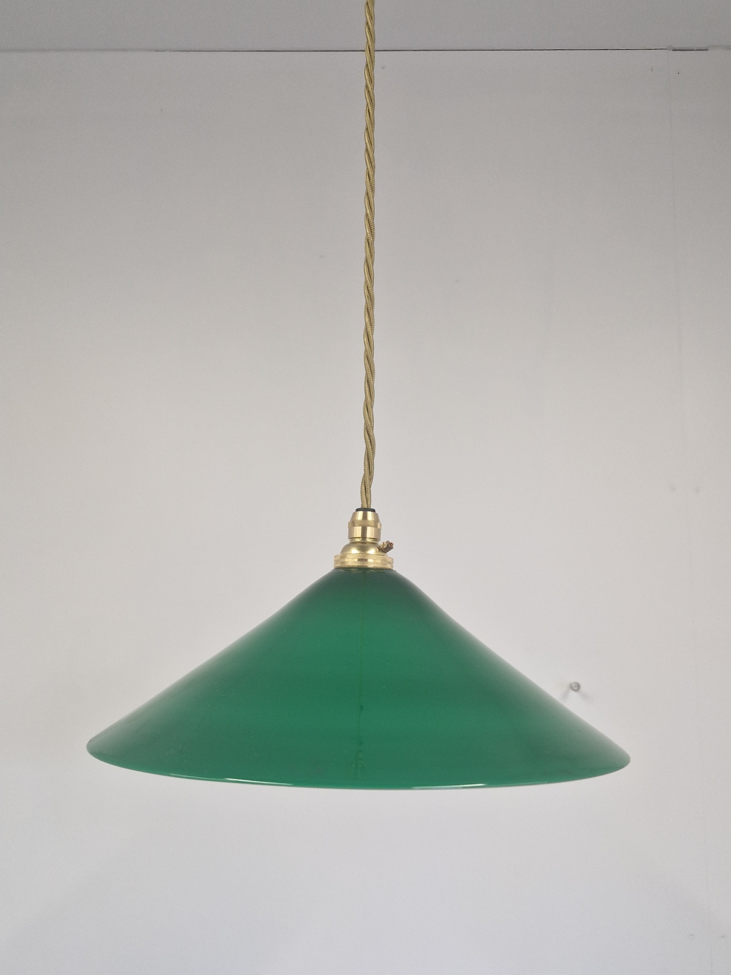 Unsigned | Green-Glass "Coolie" Pendant Lampshade | England 1st Half c.20th - Image 7