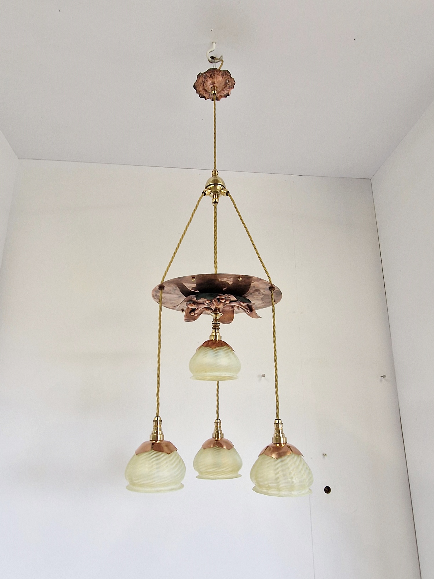 Style of W.A.S Benson with James Powell & Sons | An Arts & Crafts Cluster Ceiling Light | England c.1900 | SOLD - Image 3