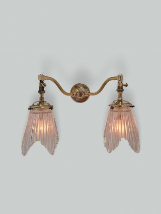 Unsigned | 2 Rare "Twin-arm" Gas Wall Lights | England c.1910-1920