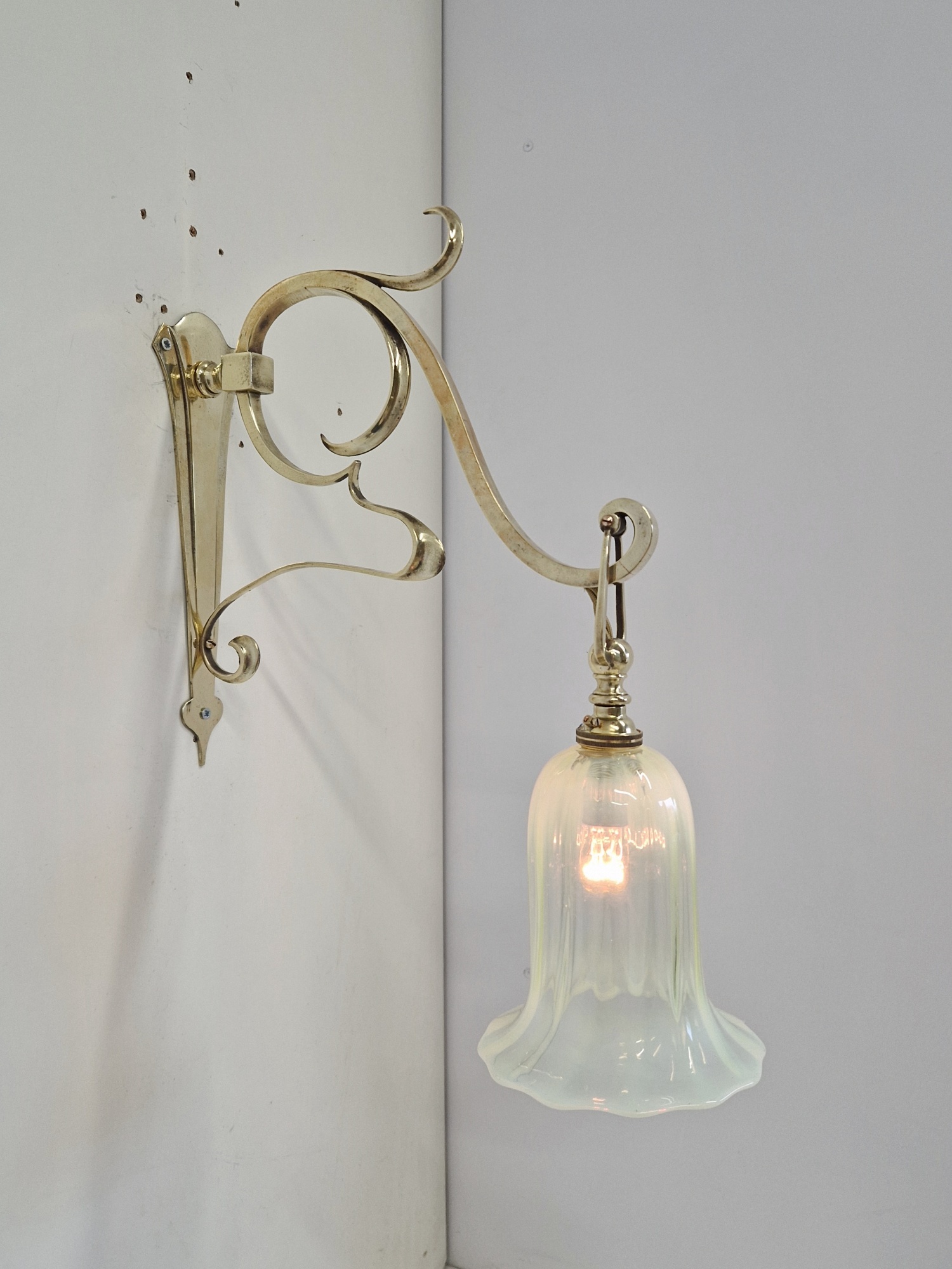 The General Electric Company (G.E.C) | 3 Art Nouveau Brass Wall Lights | England Early c.20th | SOLD | SOLD - Image 2