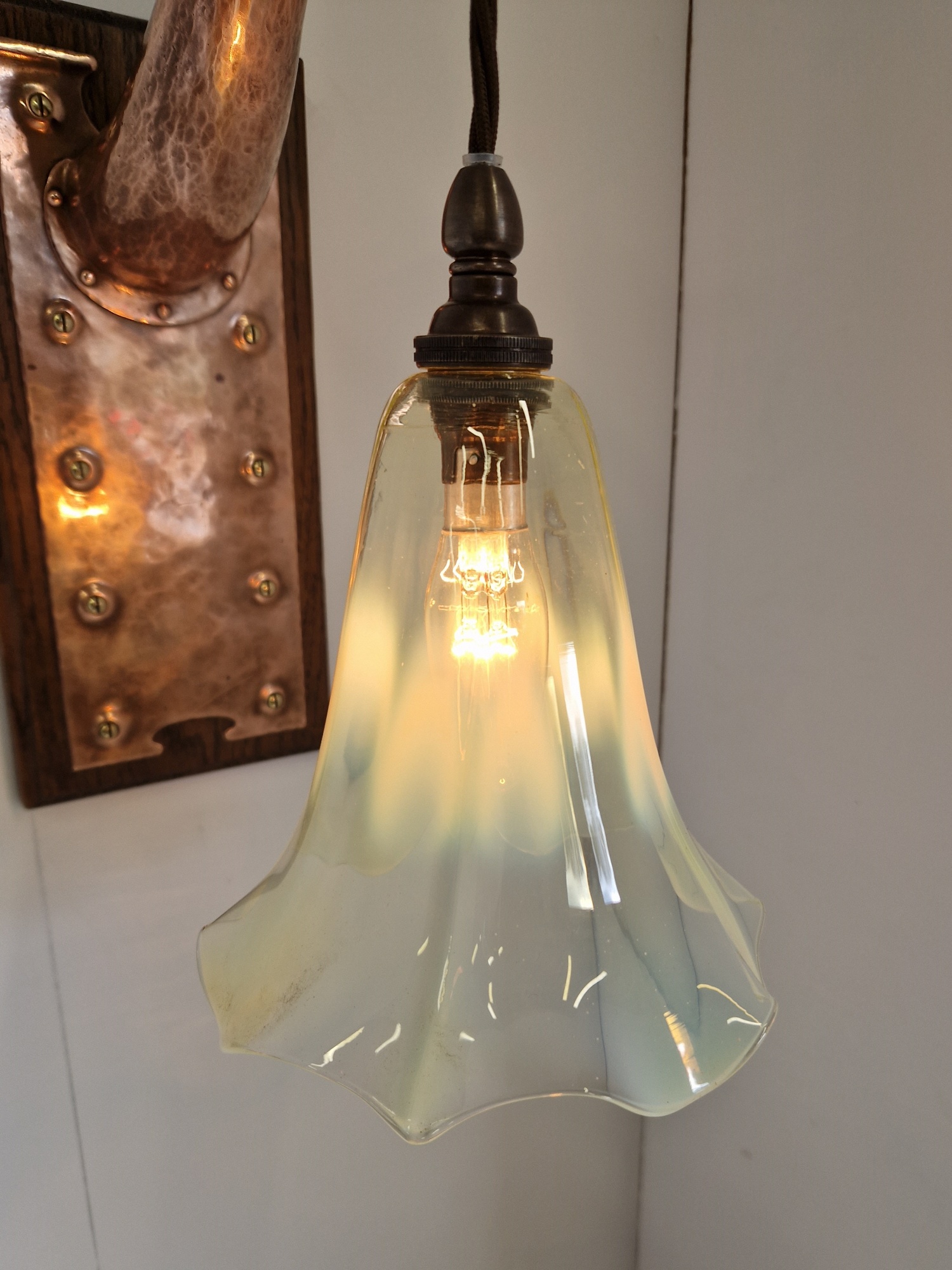 Style of Jesson Birkett & Co (Faulkner Bronze co.) | Arts & Crafts Wall Light | England c.1900 | SOLD - Image 10