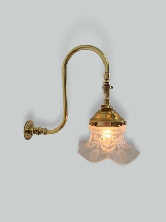 The Gas Light & Coke Company | 3 Similar Swan-Neck Gas Wall Lights | England c.1910