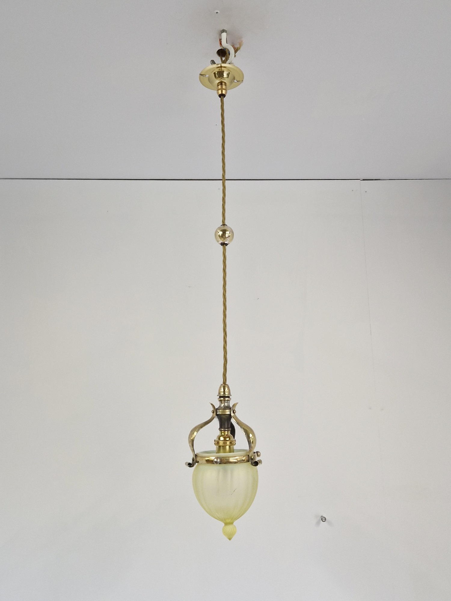 James Powell & Sons (Whitefriars) | Arts & Crafts Pendant Light | England c.1900 | SOLD - Image 3