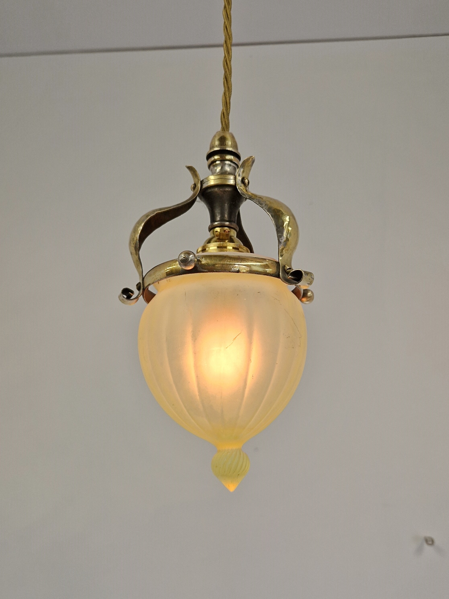 James Powell & Sons (Whitefriars) | Arts & Crafts Pendant Light | England c.1900 | SOLD - Image 6