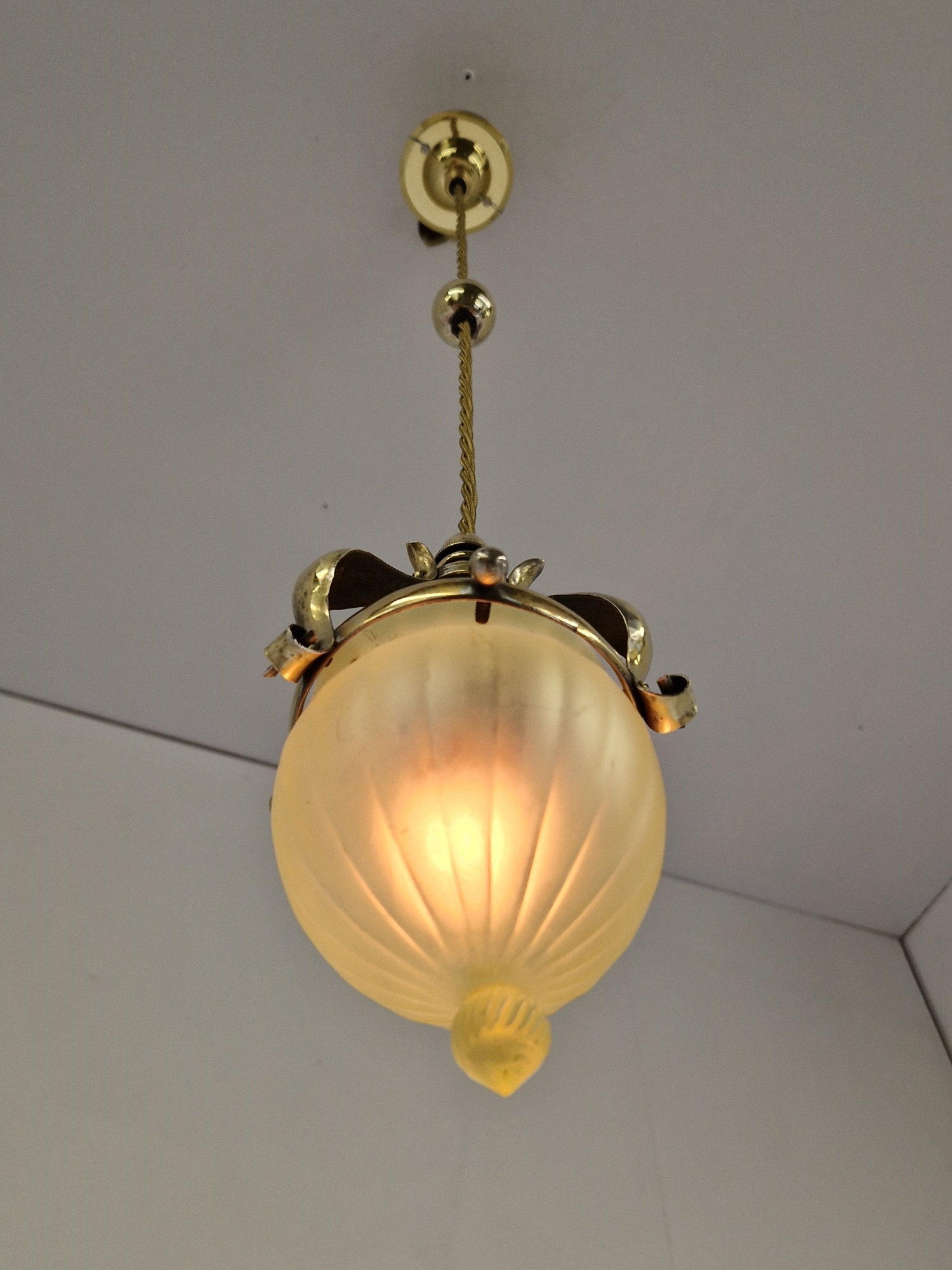 James Powell & Sons (Whitefriars) | Arts & Crafts Pendant Light | England c.1900 | SOLD - Image 8