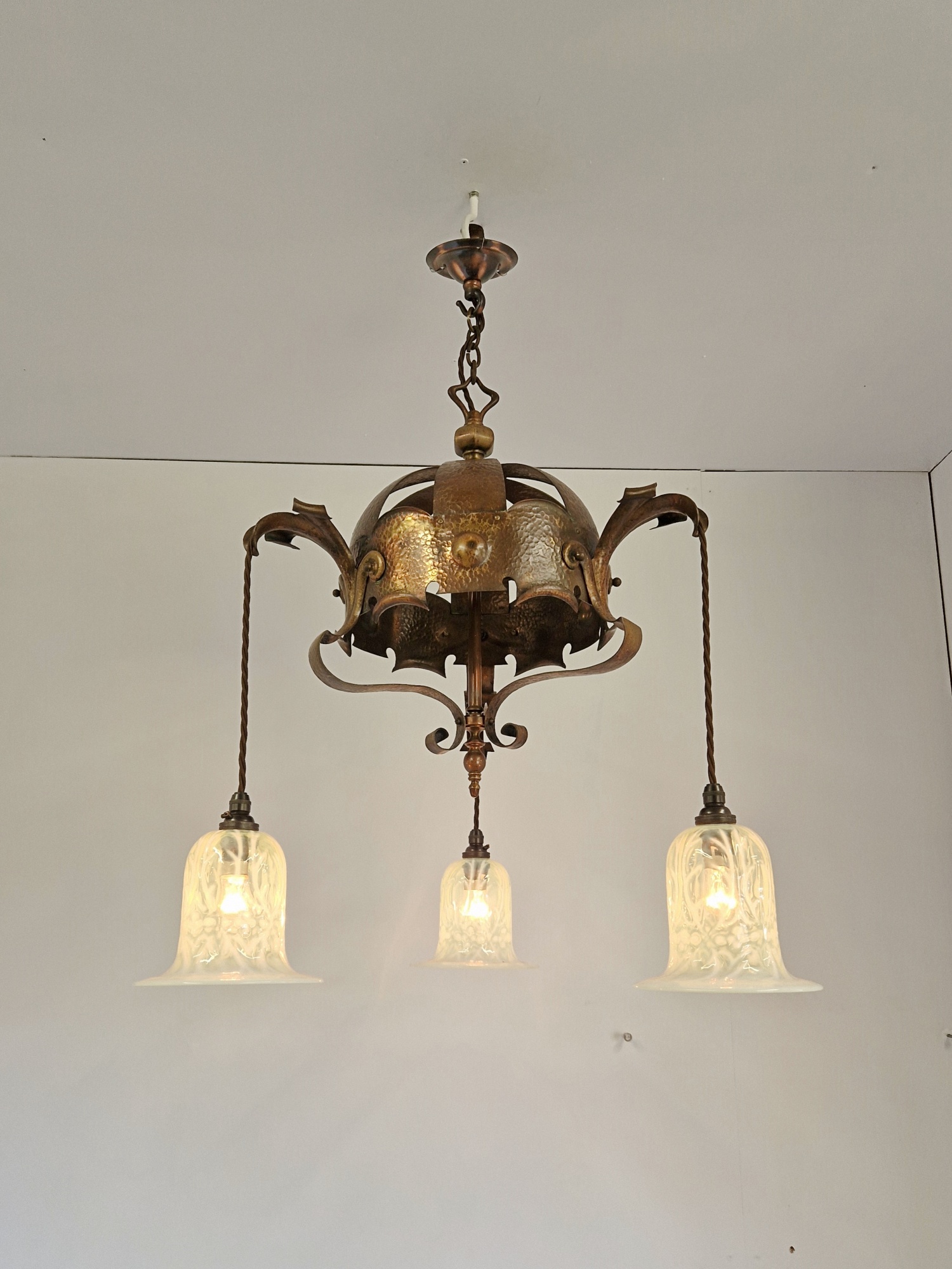 Unsigned | Copper Arts & Crafts Hanging Lamp | England c.1900 - Image 2