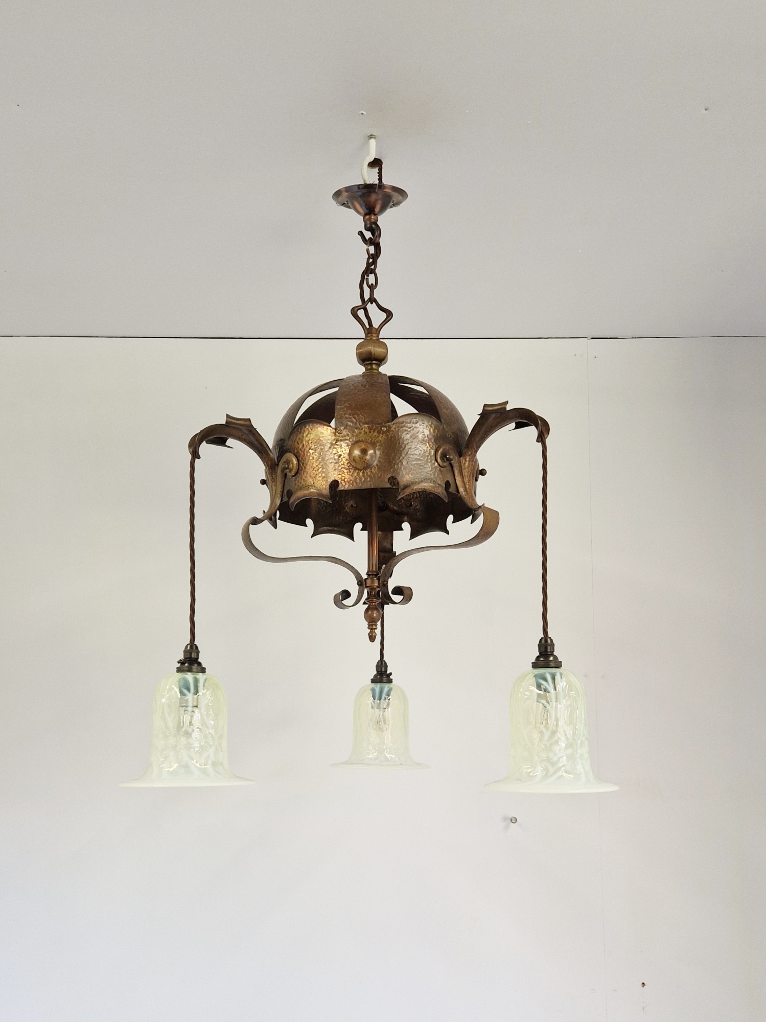 Unsigned | Copper Arts & Crafts Hanging Lamp | England c.1900 - Image 3